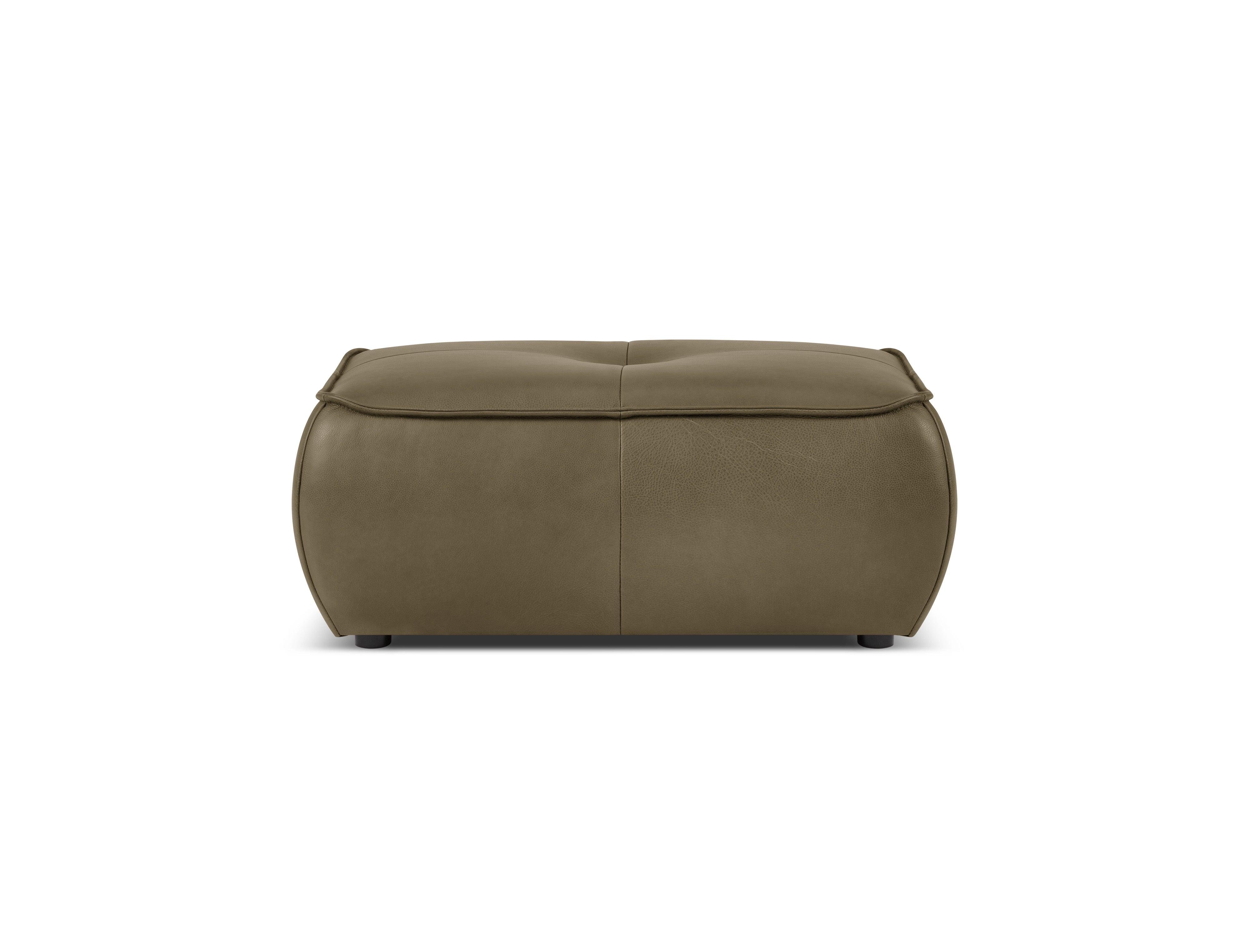 Puf skórzany LILY oliwkowy Maison Heritage Eye on Design