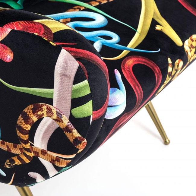 Puf SNAKES czarny Seletti Eye on Design