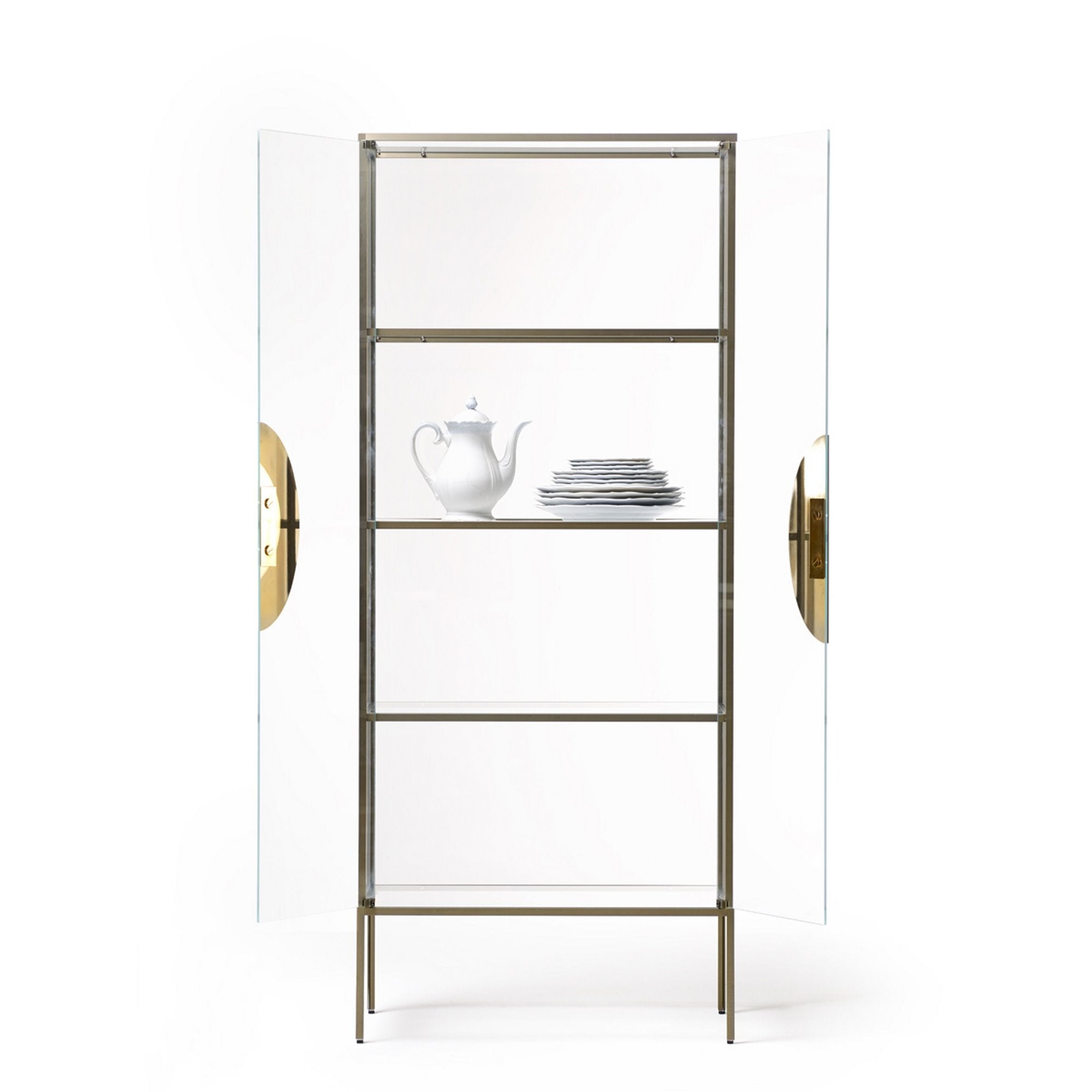 Glazen vitrine YANG goud
