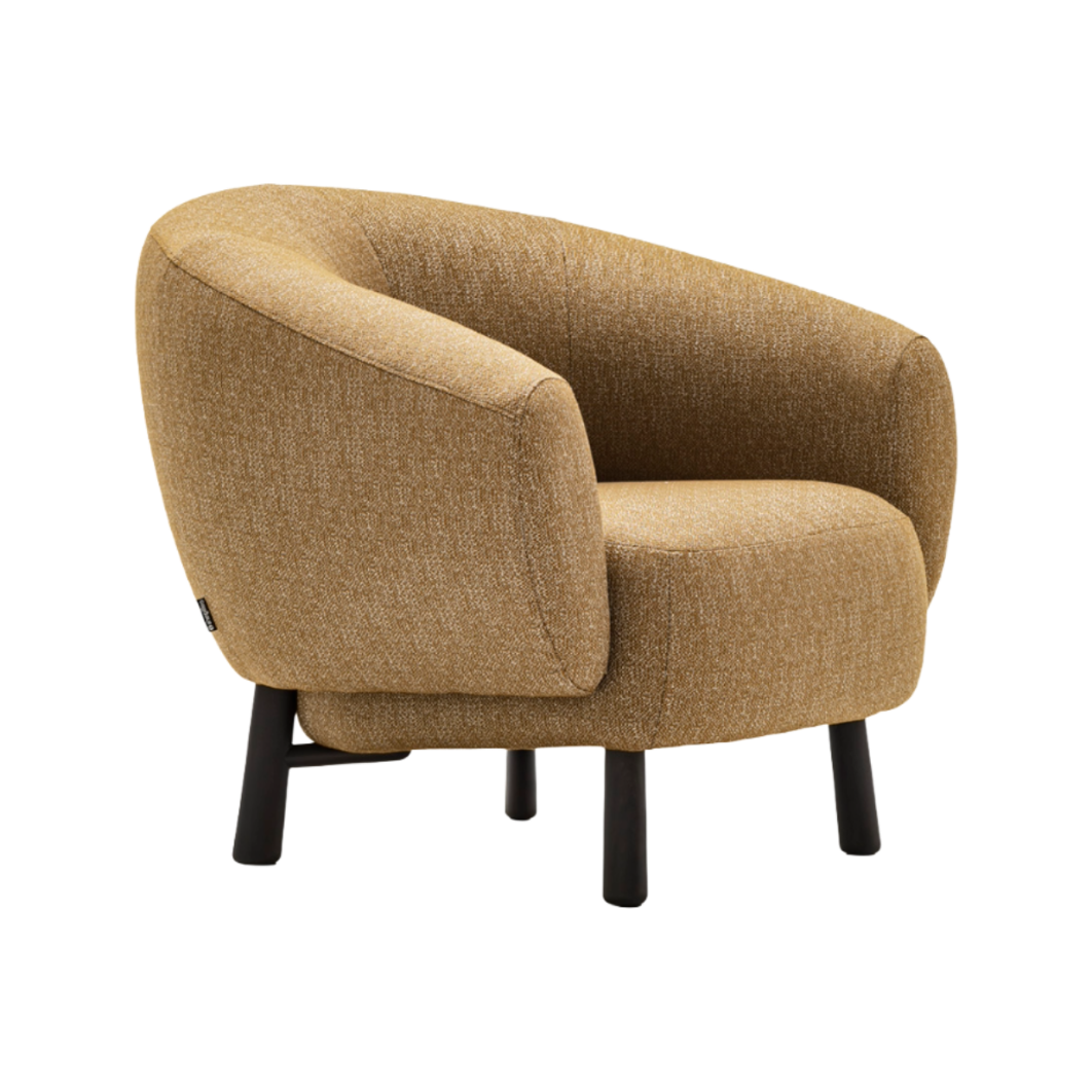 Upholstered RIO Armchair with Black Base