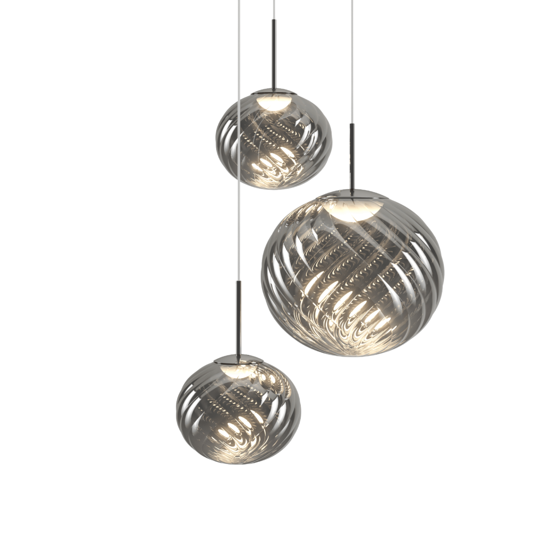 Hanglamp WHIRL TRIO ROND zilver