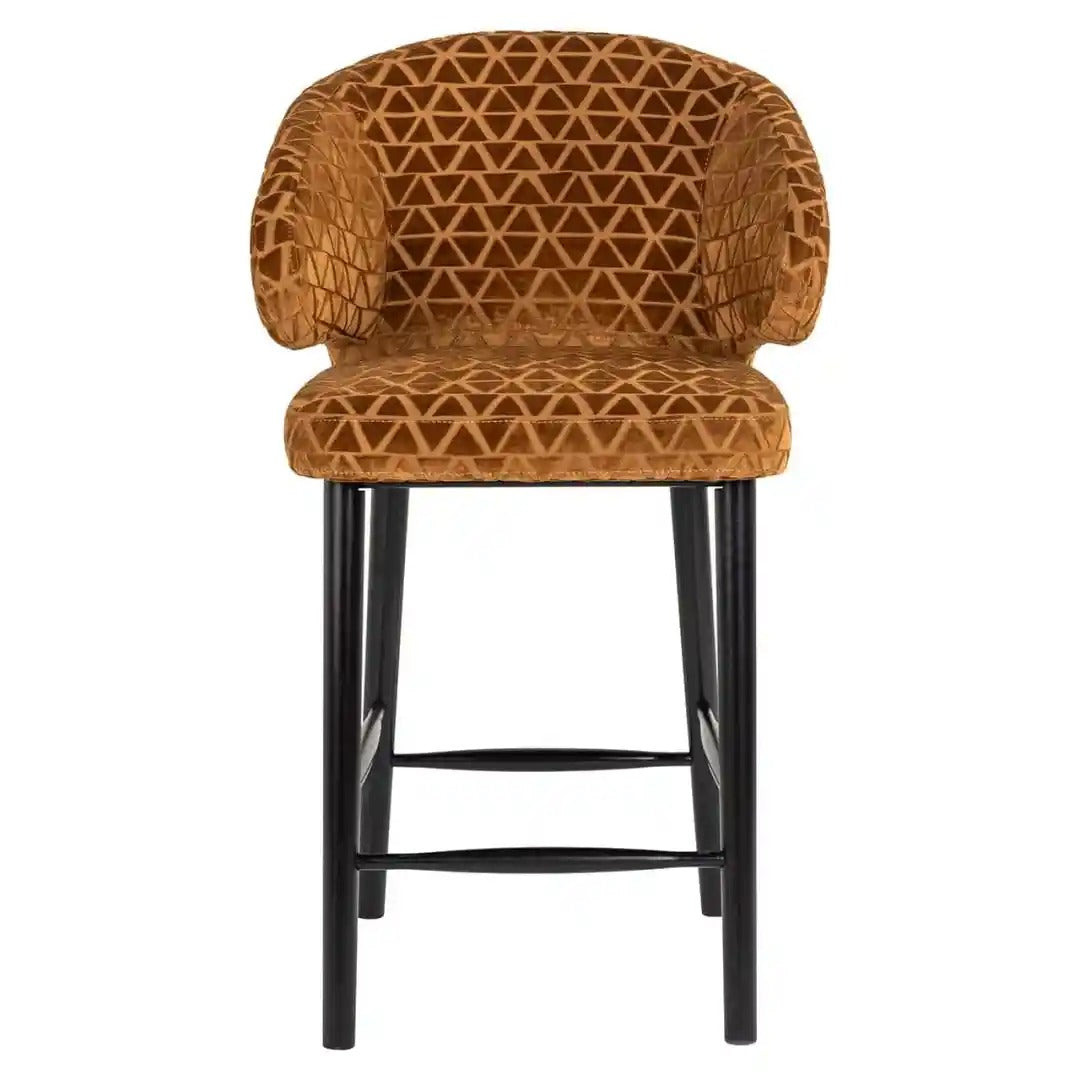 Hocker INDIGO bruin met zwarte basis