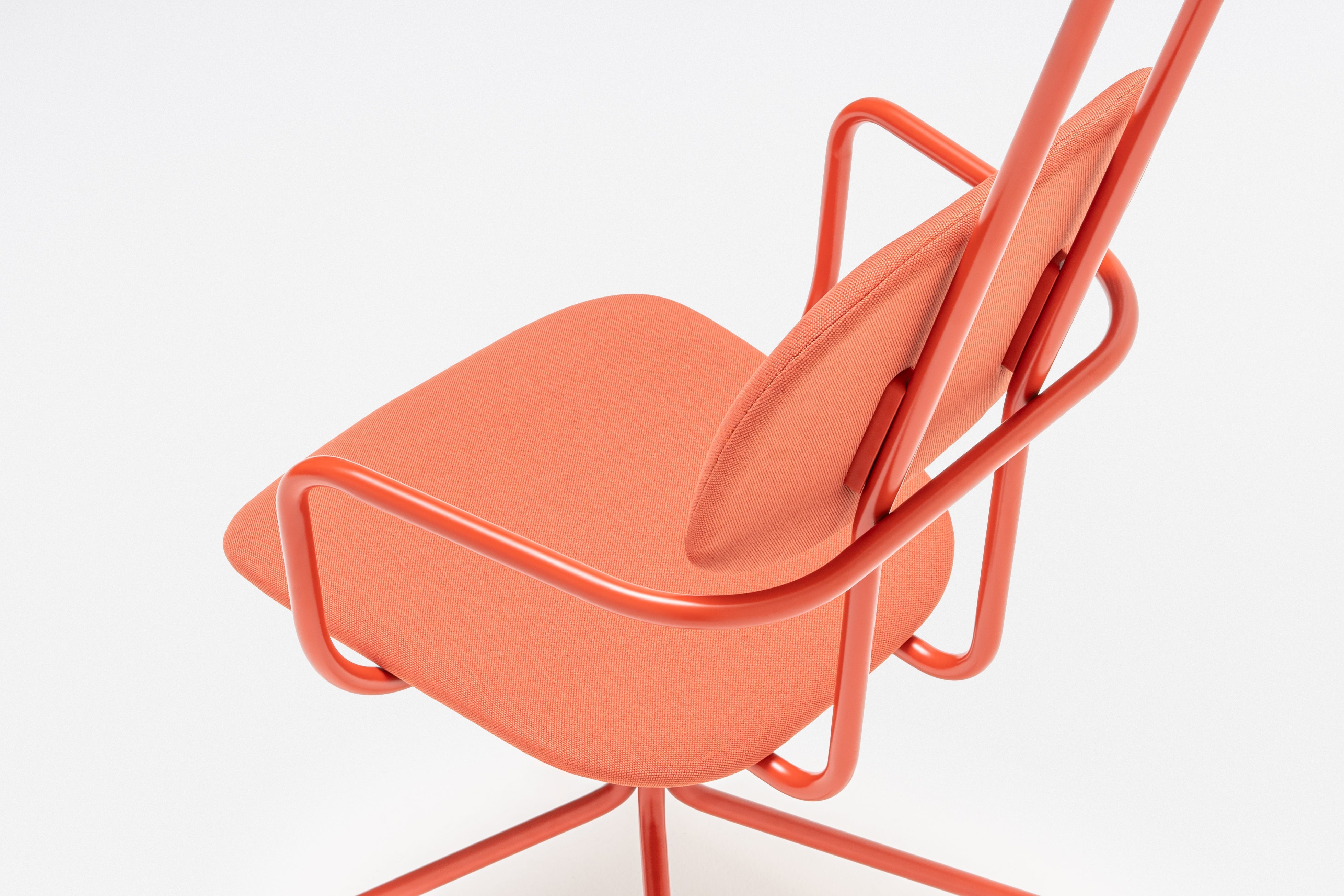 Rotary chair with new school headrest Upholstered