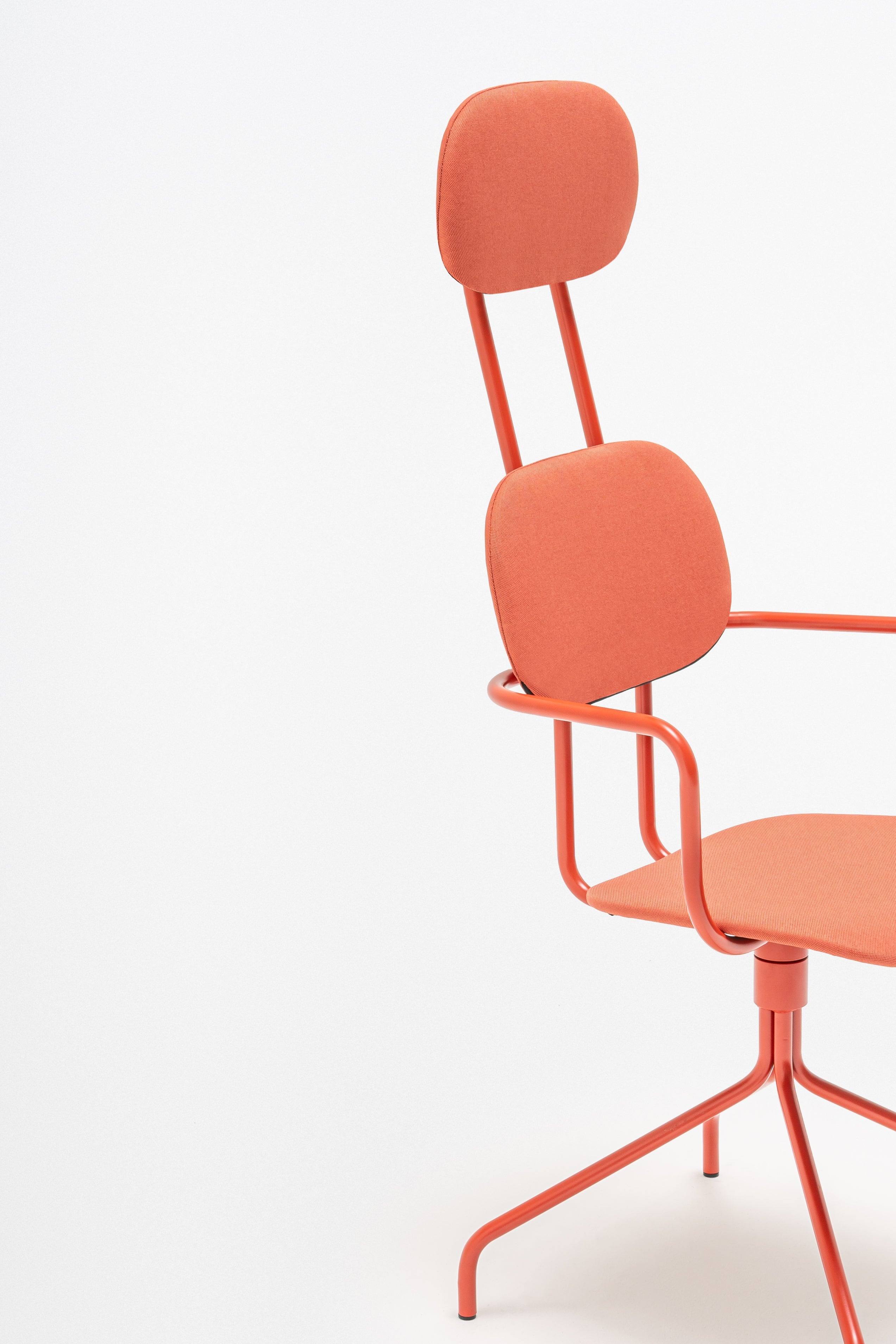 Rotary chair with new school headrest Upholstered