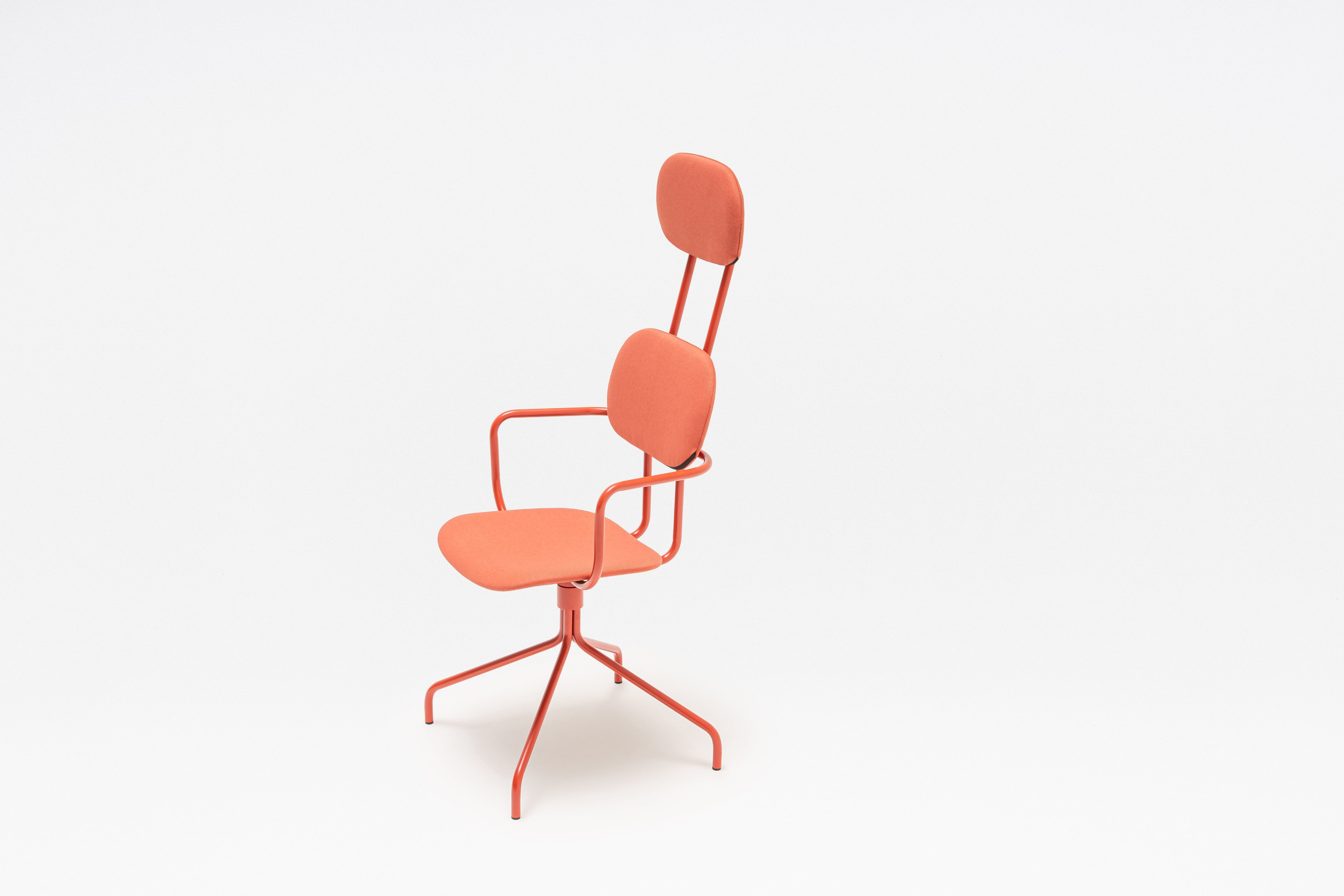 Rotary chair with new school headrest Upholstered