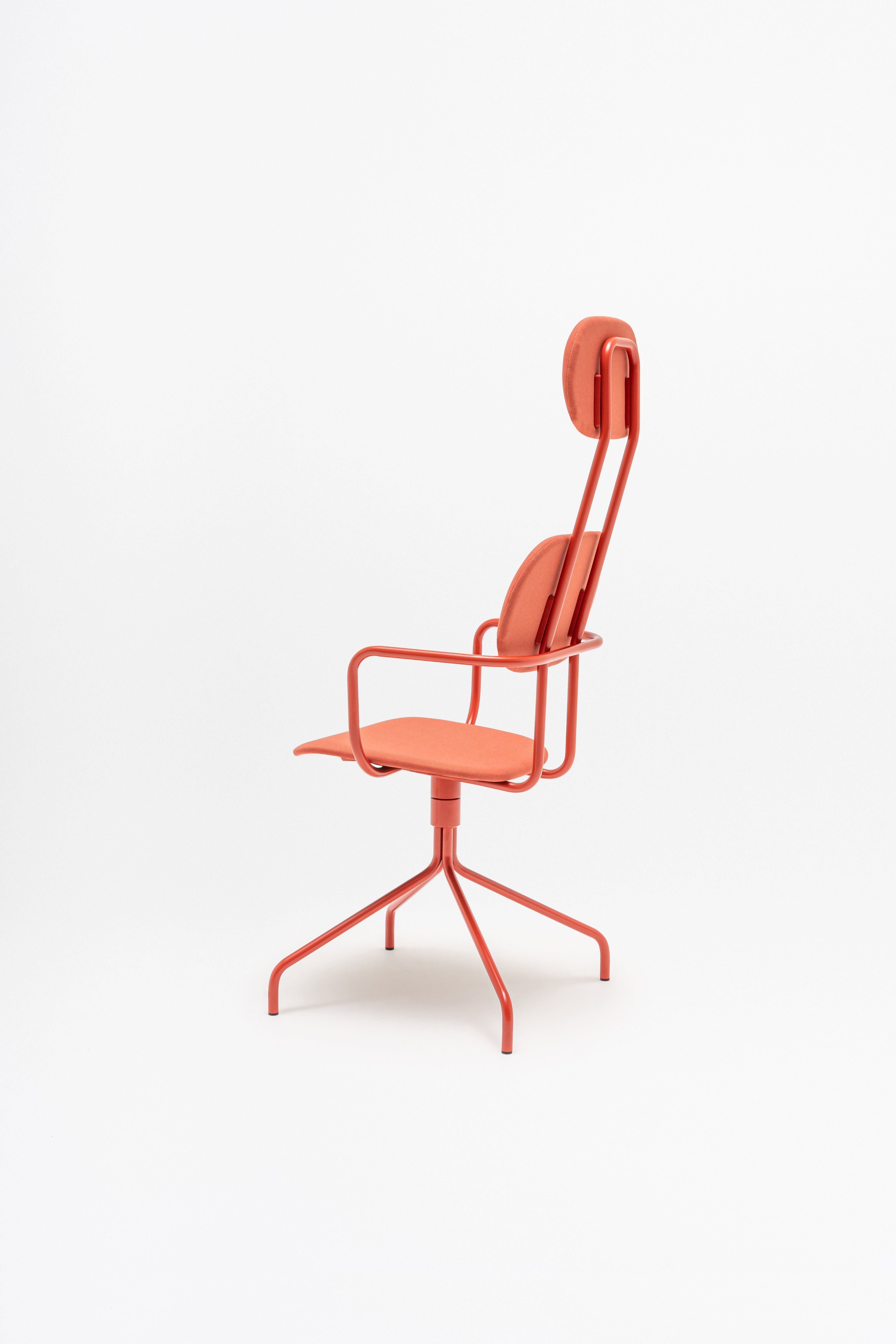 Rotary chair with new school headrest Upholstered