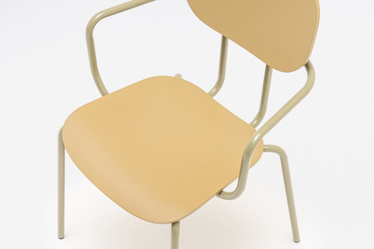 Krzesło biurowe z zagłówkiem NEW SCHOOL niebieska podstawa – .mdd