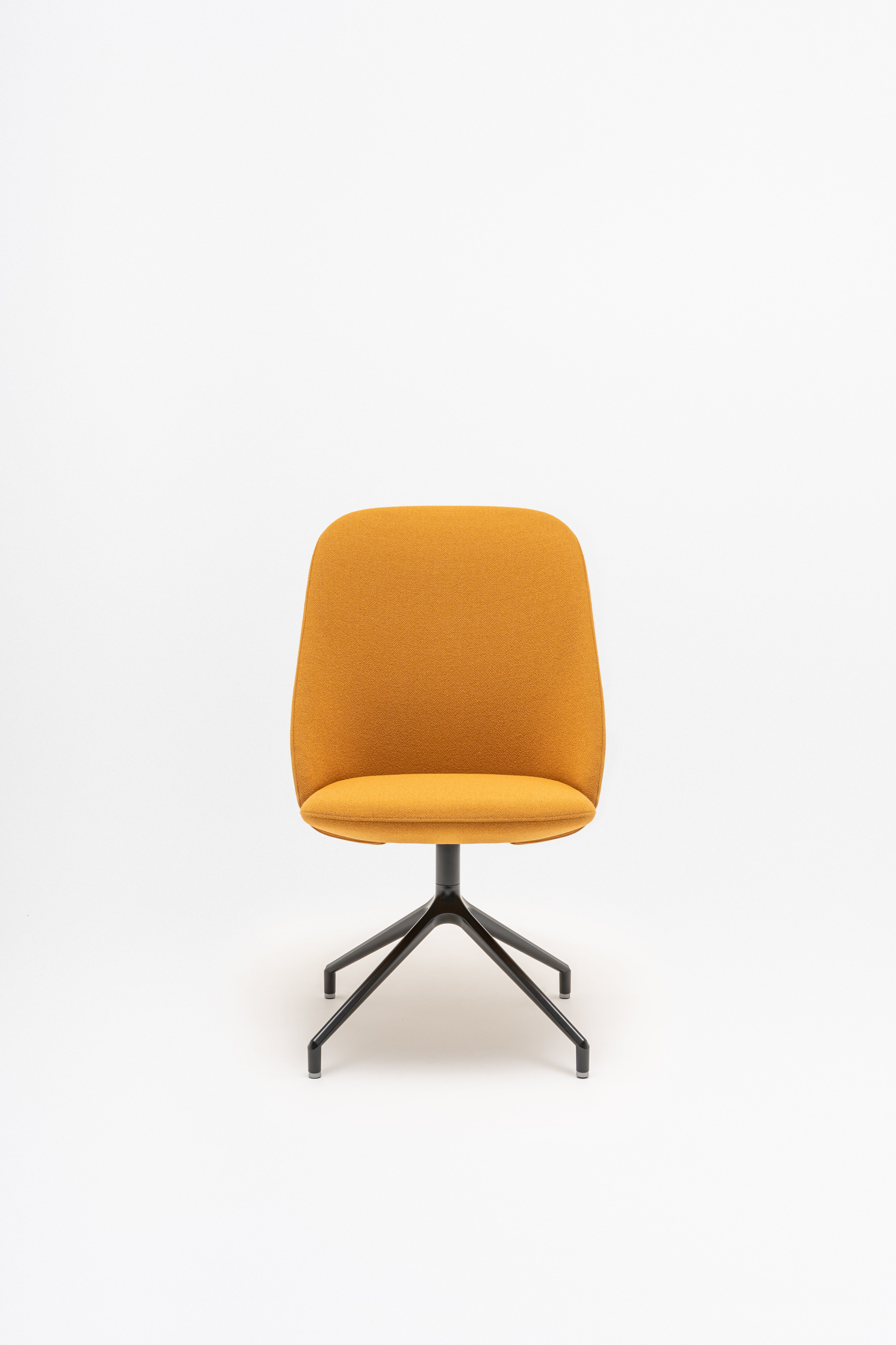 Rotable armchair with a high base metal parallel base