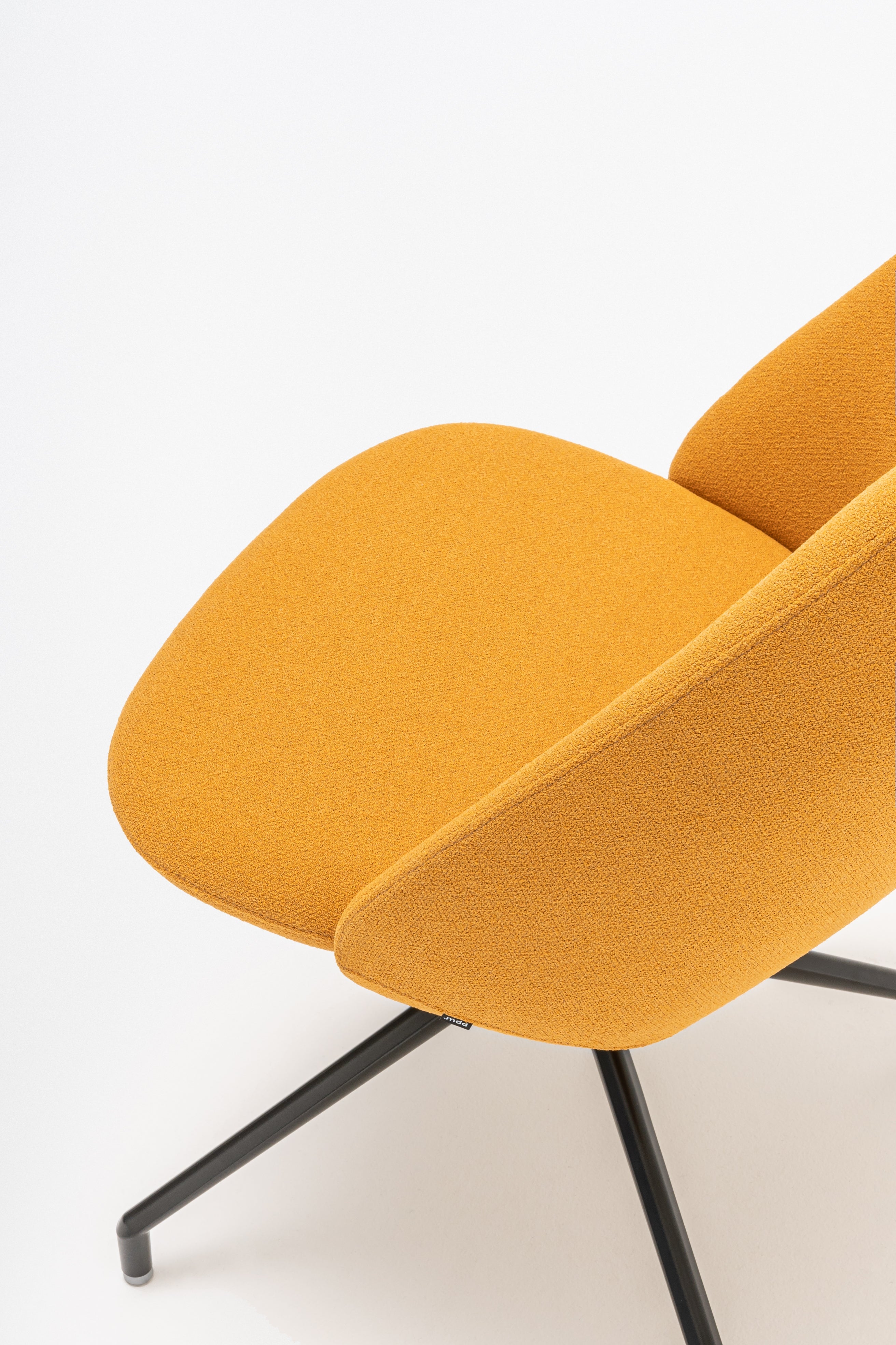 Rotable armchair with a high base metal parallel base