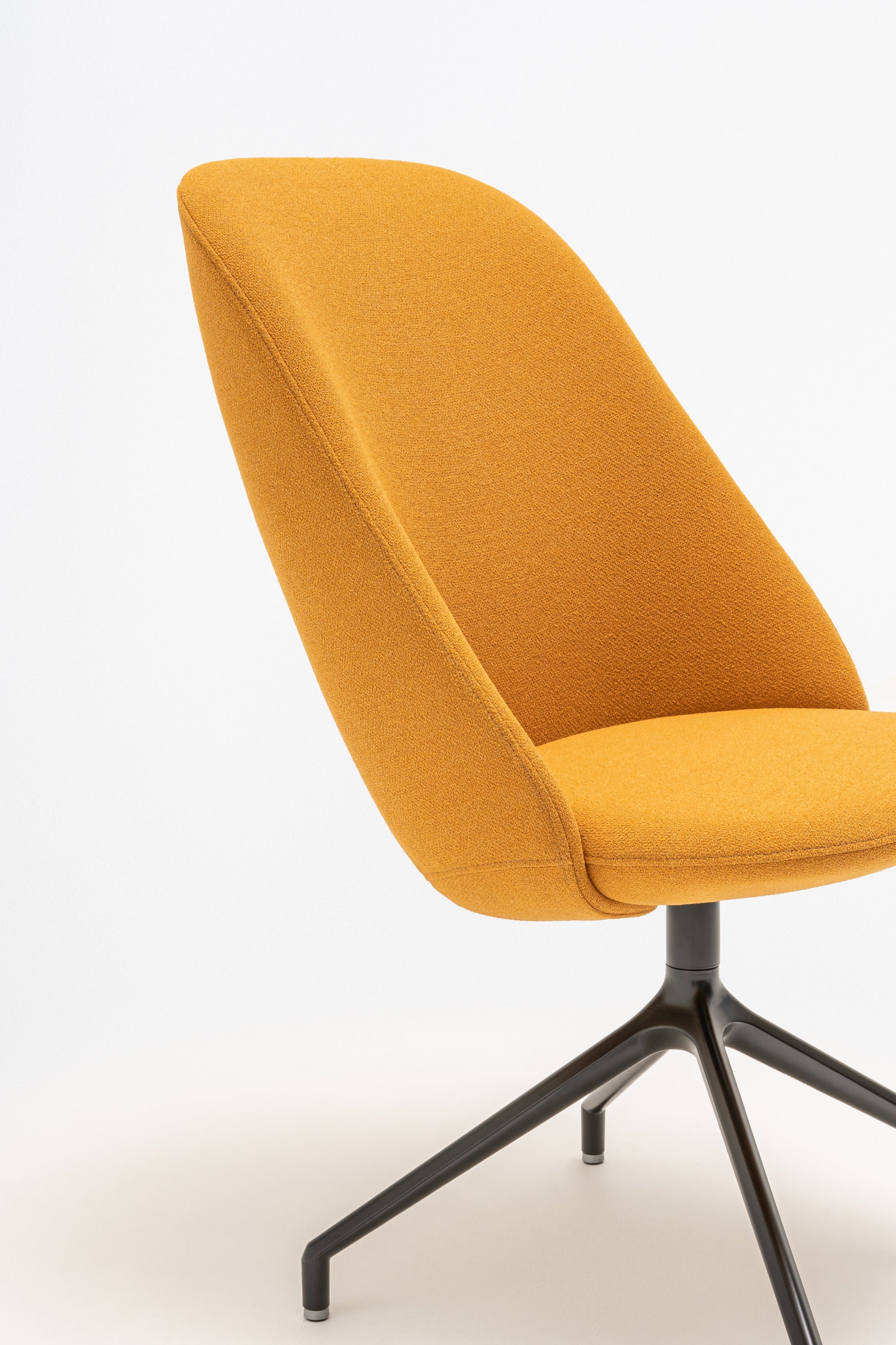 Rotable armchair with a high base metal parallel base