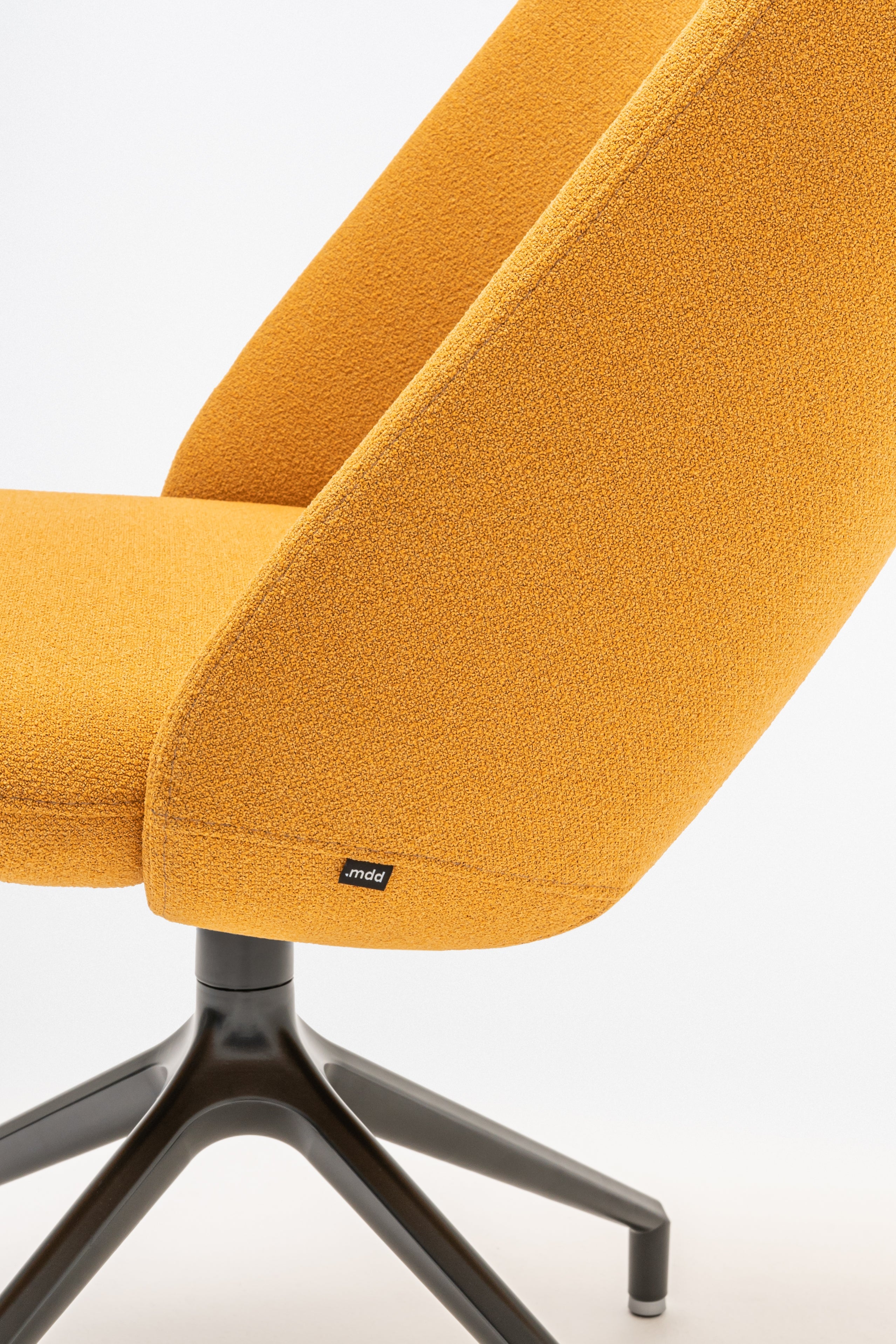 Rotable armchair with a high base metal parallel base