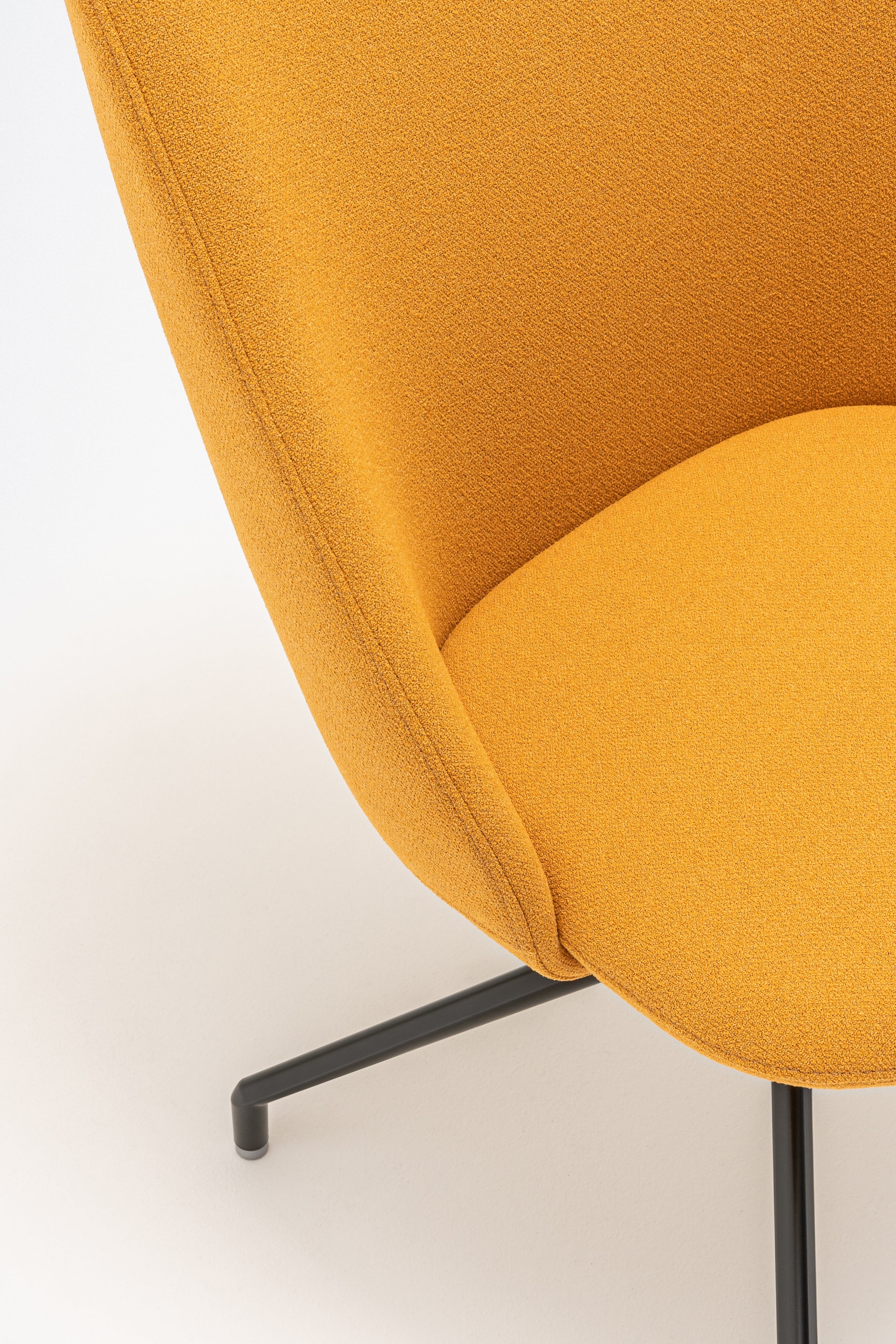 Rotable armchair with a high base metal parallel base