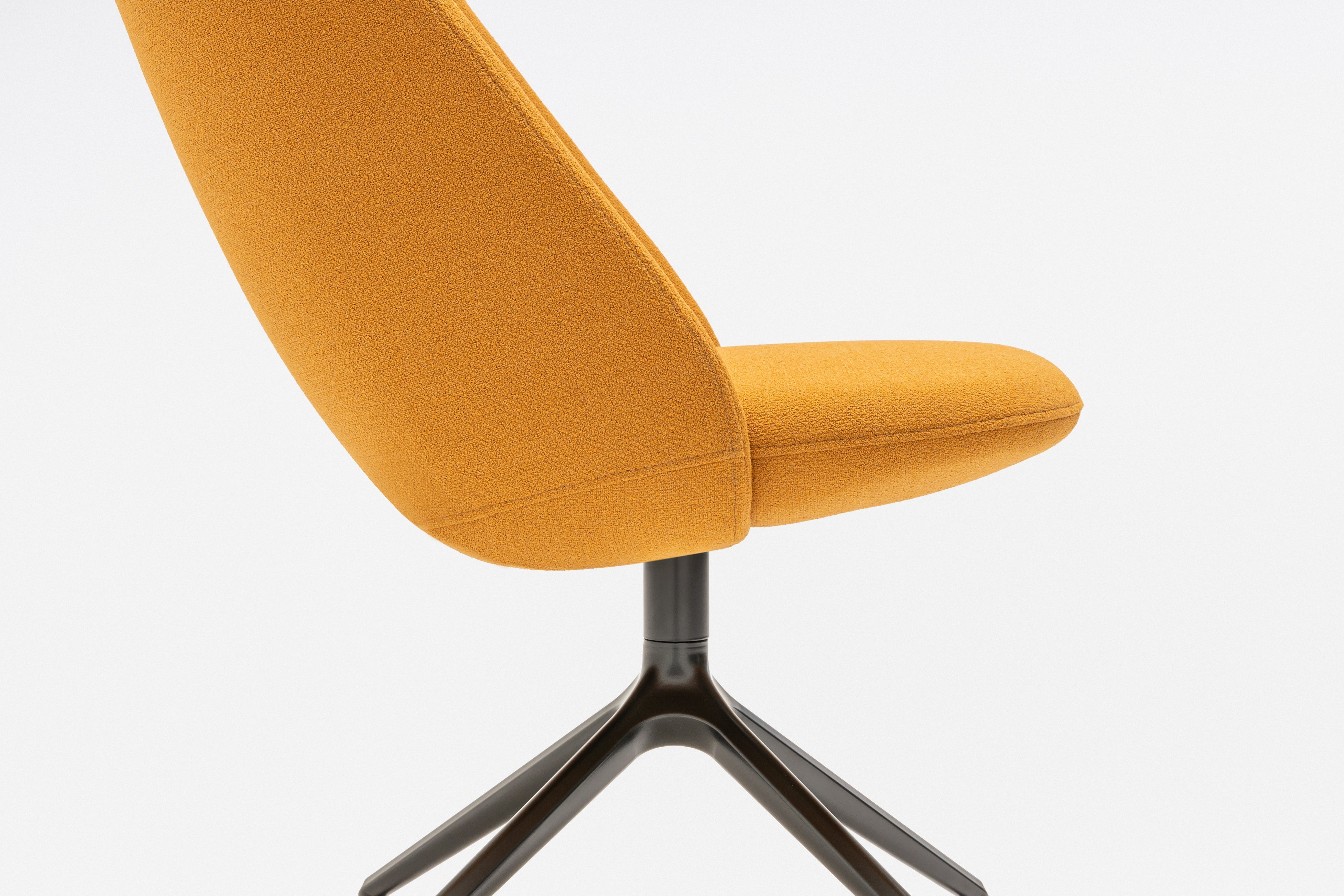 Rotable armchair with a high base metal parallel base