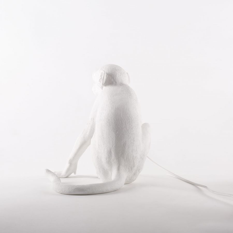 MONKEY SITTING table lamp white
