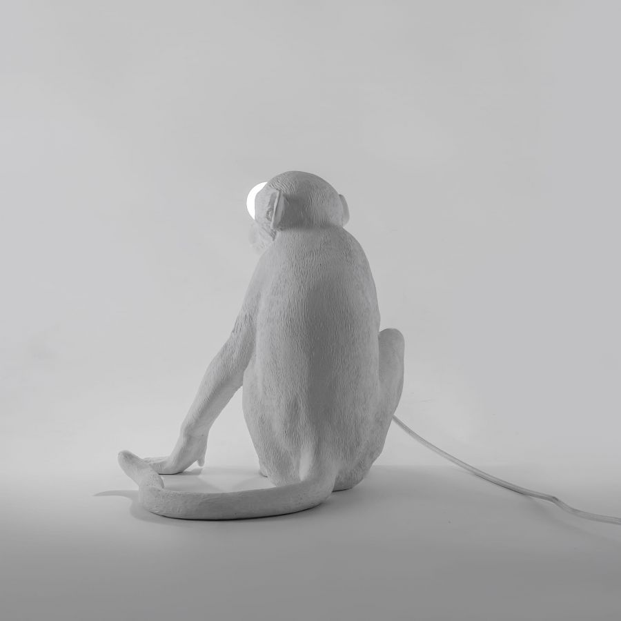 MONKEY SITTING table lamp white