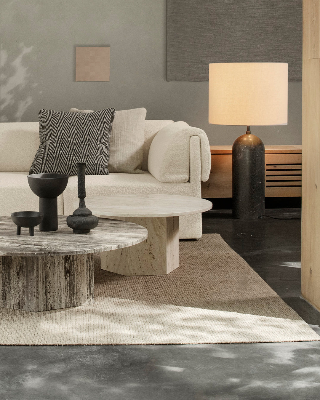 Vloerlamp GRAVITY XL wit marmer