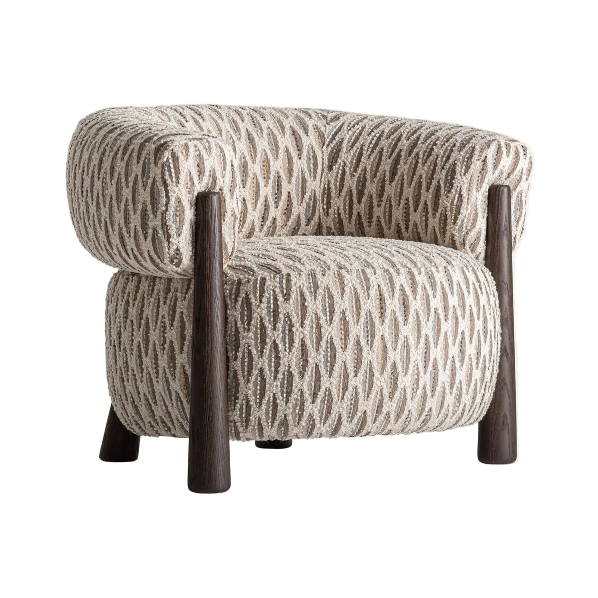 Beige TIFFEN fauteuil met houten basis