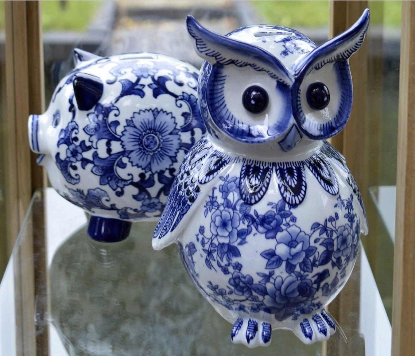Skarbonka OWL niebieski Pols Potten Eye on Design