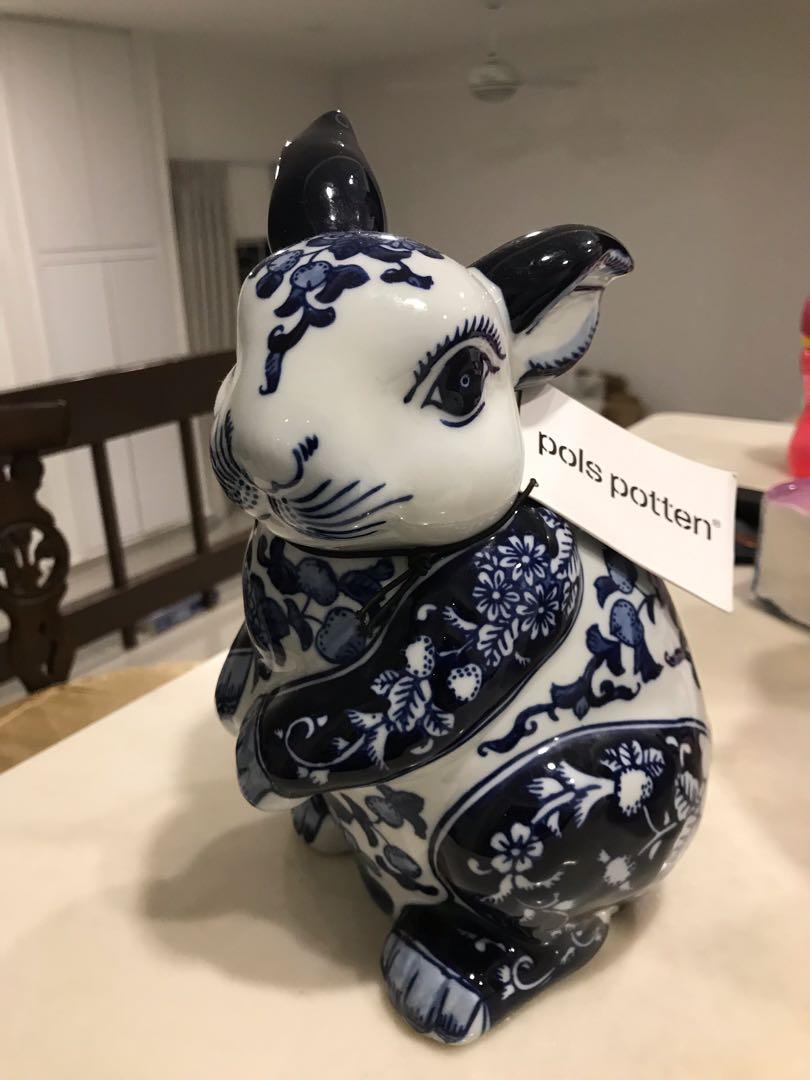 Skarbonka RABBIT niebieski Pols Potten Eye on Design