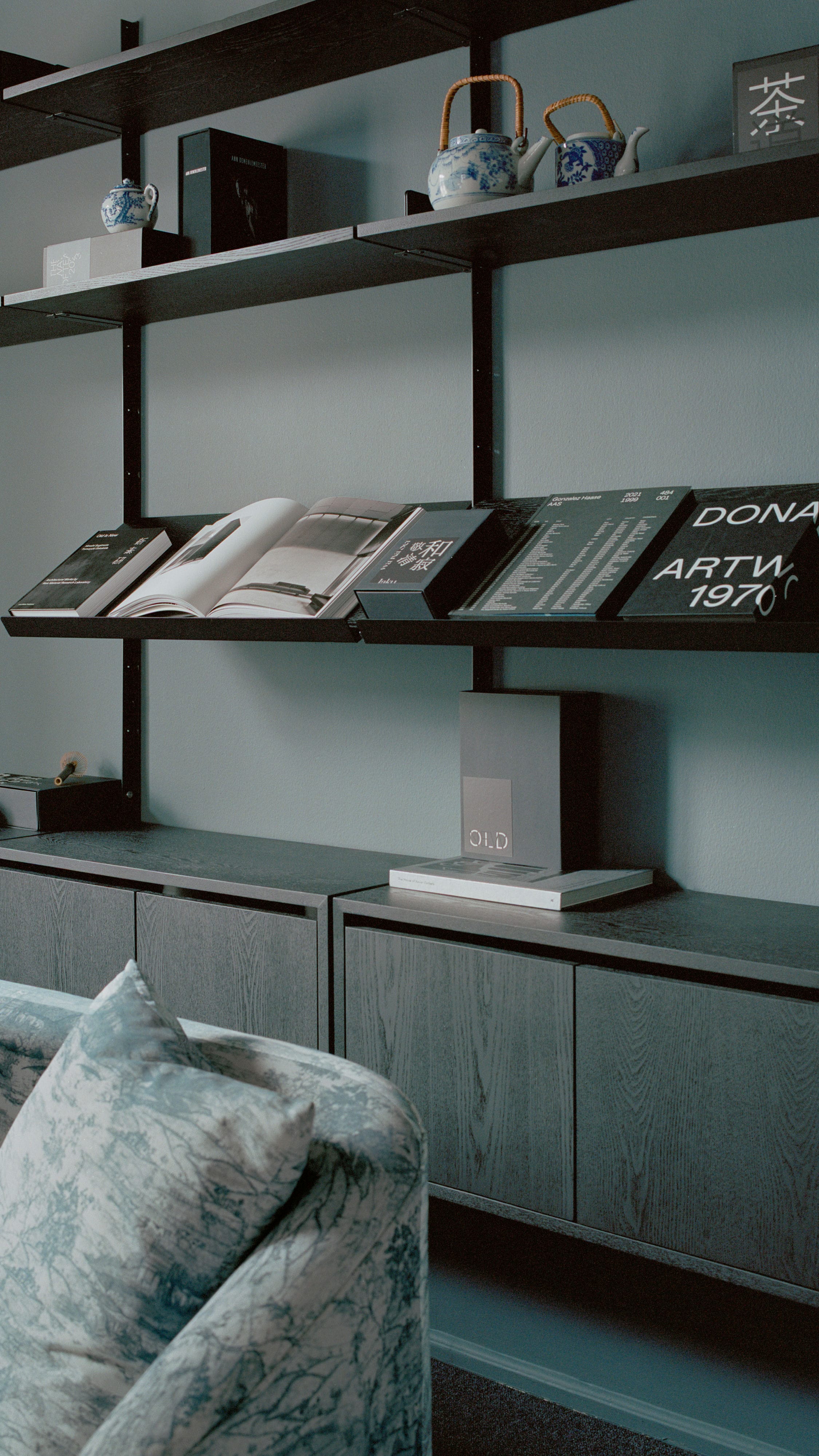 Hängeschrank mit neuen Arbeitstür schwarzen Aschefurnier