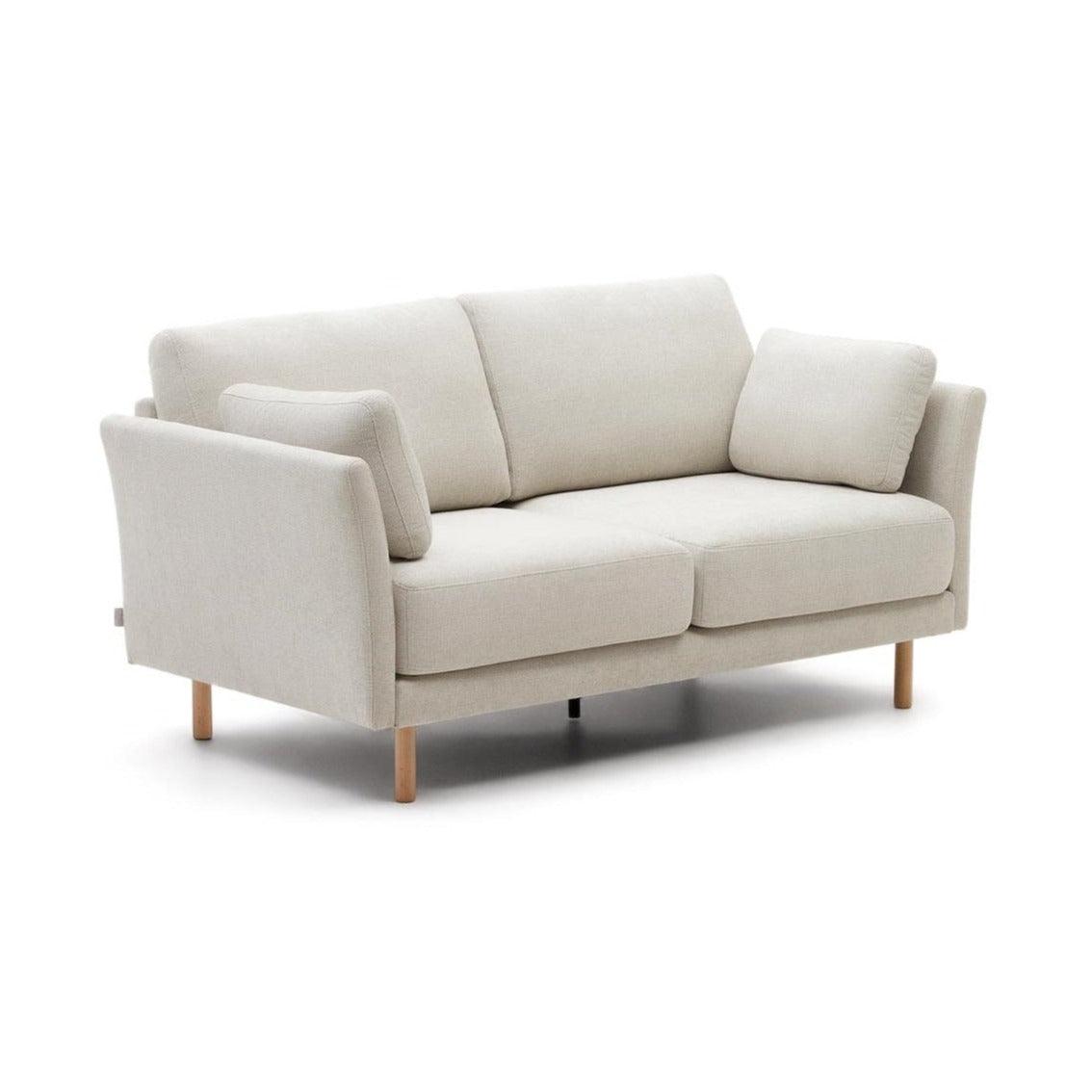 Sofa 2-osobowa GILMA perłowy z drewnianą podstawą La Forma Eye on Design