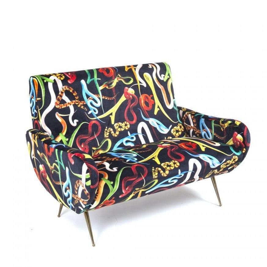 Sofa 2-osobowa SNAKES czarny Seletti Eye on Design