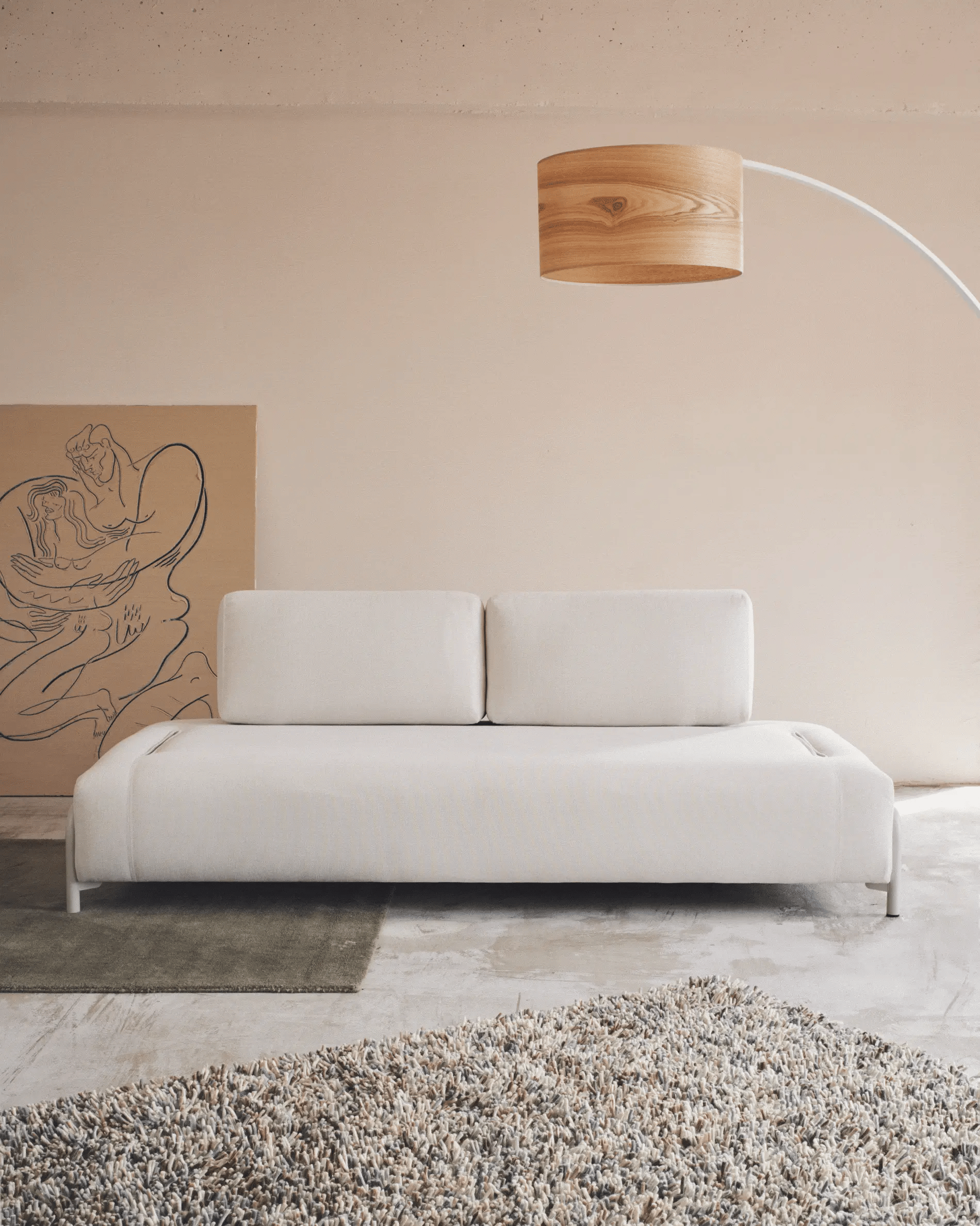 Sofa 3-osobowa COMPO beżowy szenil La Forma Eye on Design
