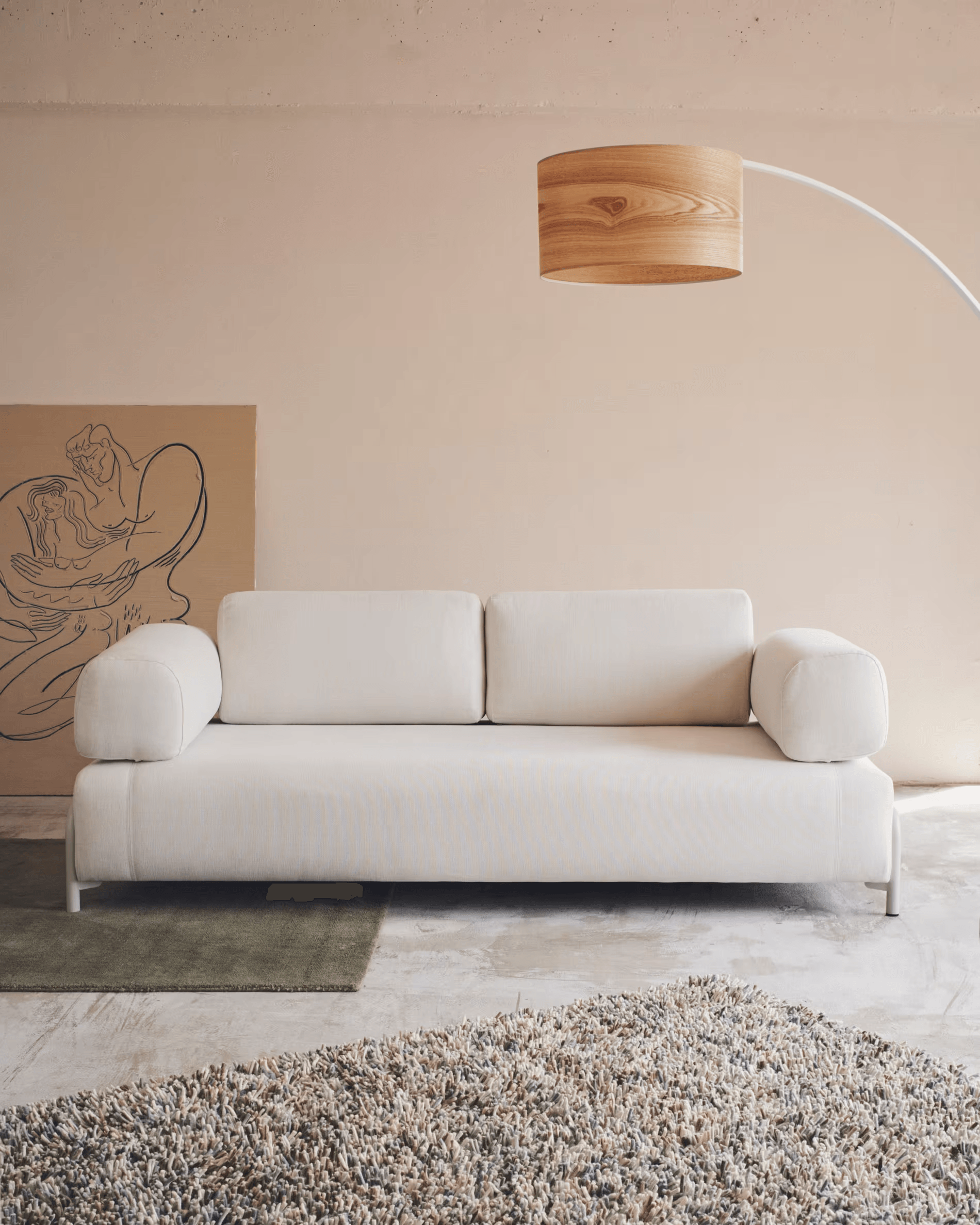Sofa 3-osobowa COMPO beżowy szenil La Forma Eye on Design