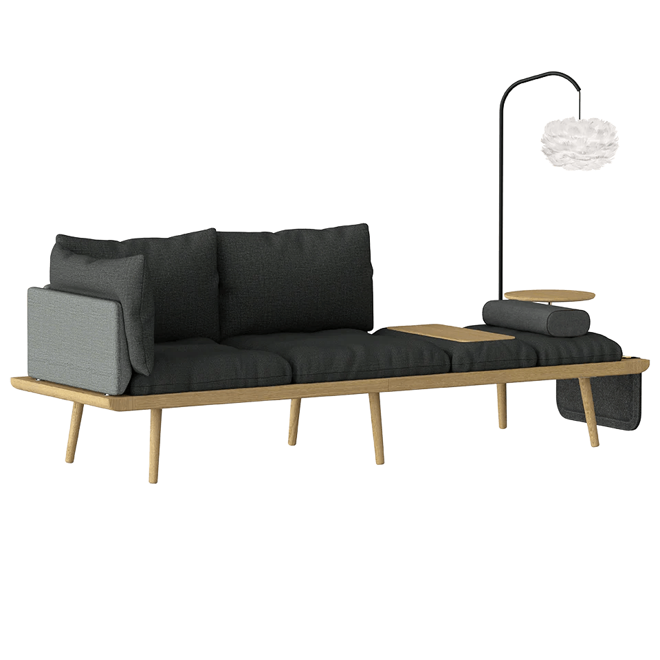 Sofa 3-osobowa LOUNGE AROUND antracytowy z ciemnym dębem UMAGE Eye on Design