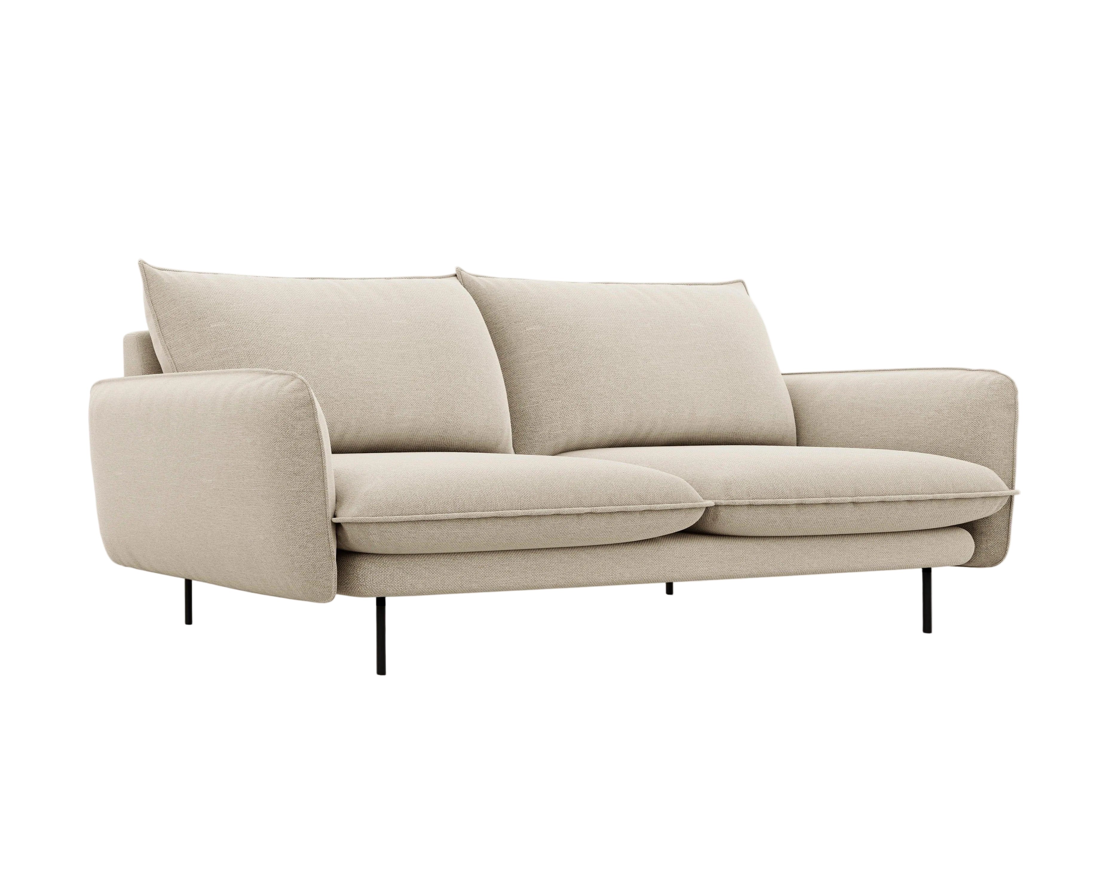 Sofa 3-osobowa VIENNA beżowy szenil z czarną podstawą – Cosmopolitan Design
