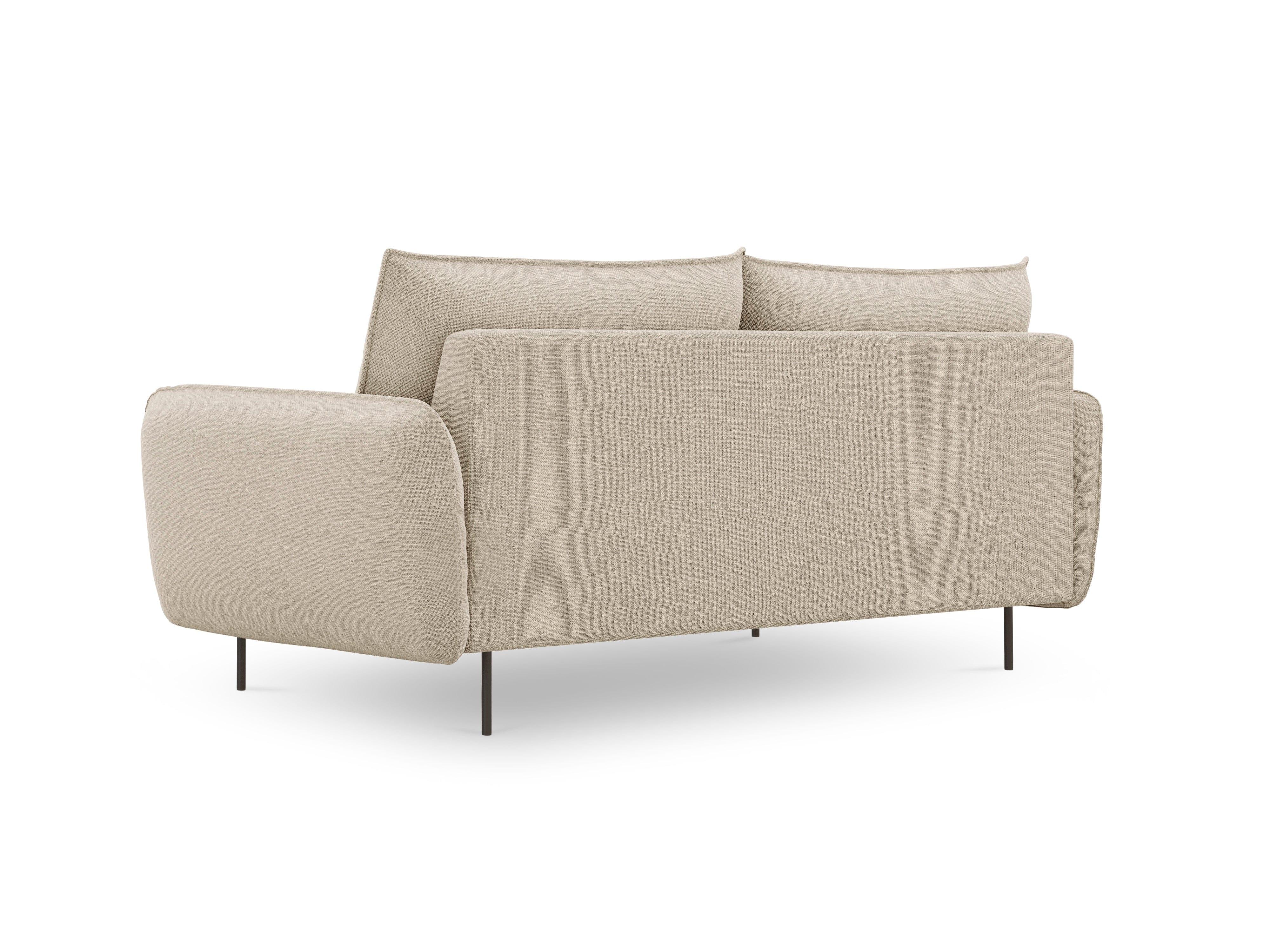 Sofa 3-osobowa VIENNA beżowy szenil z czarną podstawą – Cosmopolitan Design
