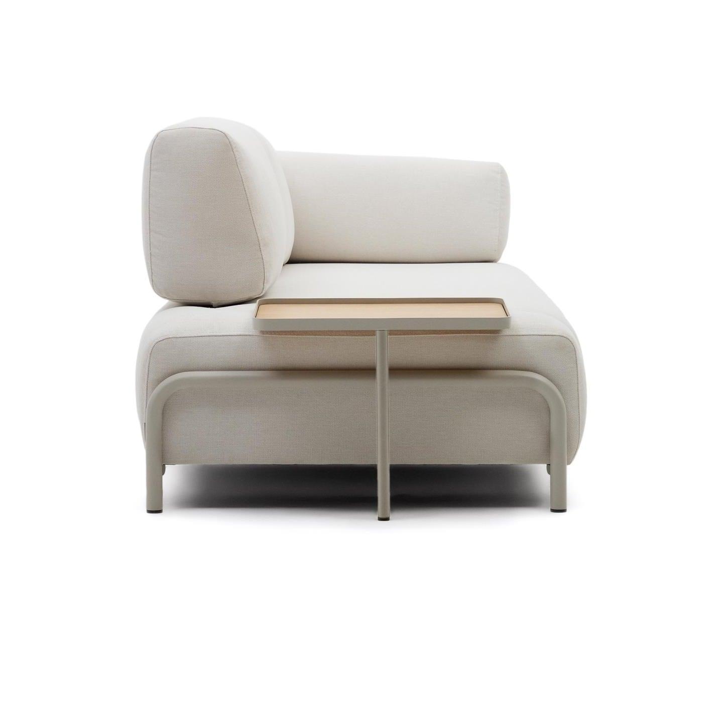 Sofa 3-osobowa z dużą tacą COMPO beżowy szenil La Forma Eye on Design