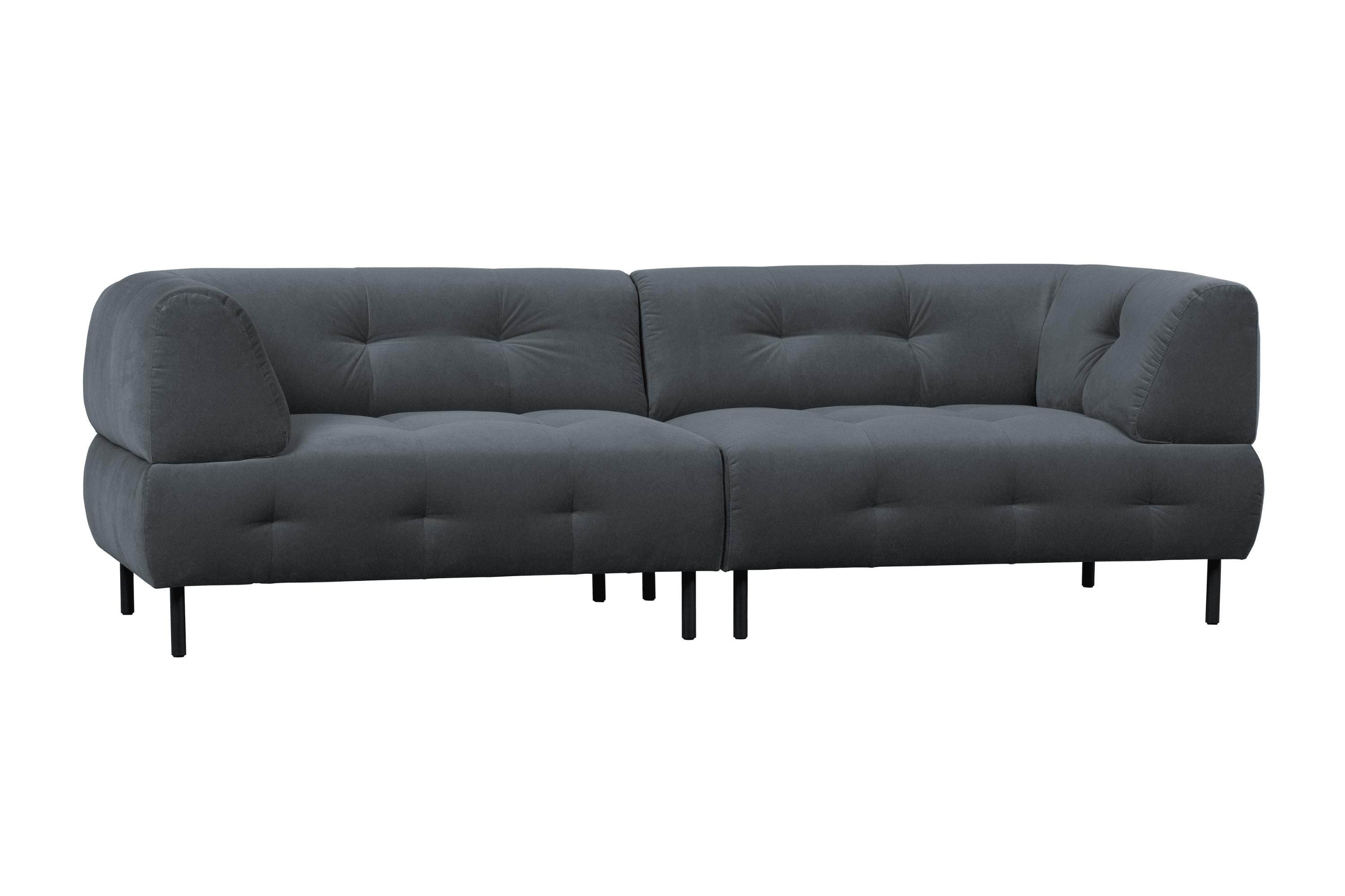 Sofa 4-osobowa aksamitna LLOYD antracytowy Woood Exclusive Eye on Design