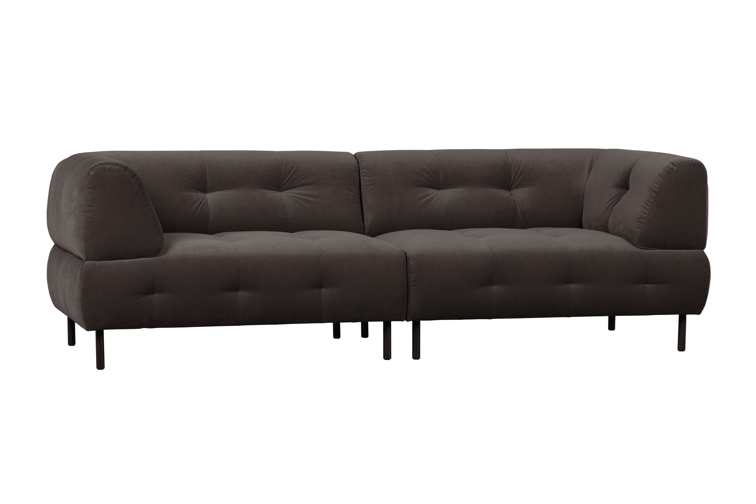 Sofa 4-osobowa aksamitna LLOYD ciemnoszary Woood Exclusive Eye on Design