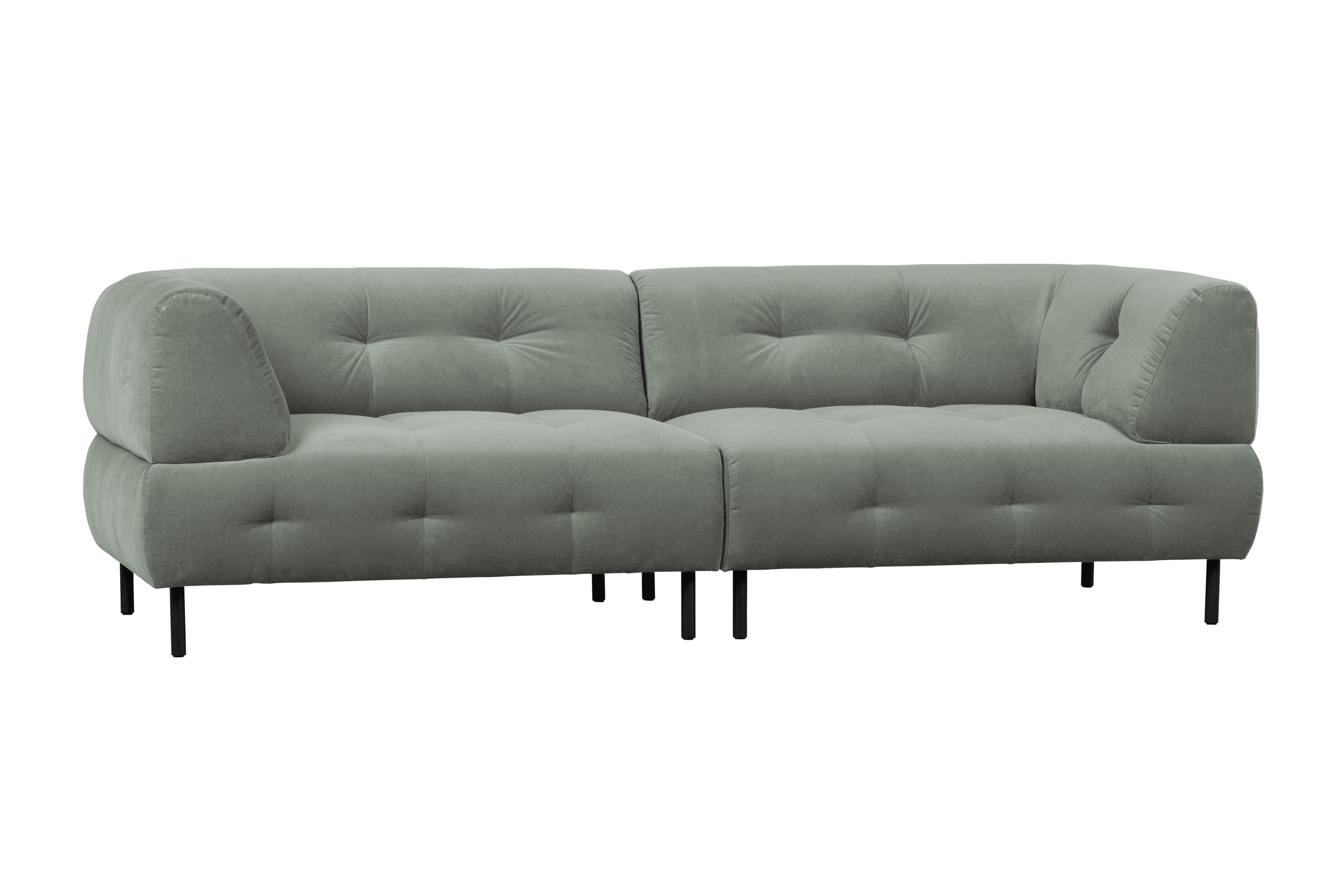 Sofa 4-osobowa aksamitna LLOYD jasnozielony Woood Exclusive Eye on Design