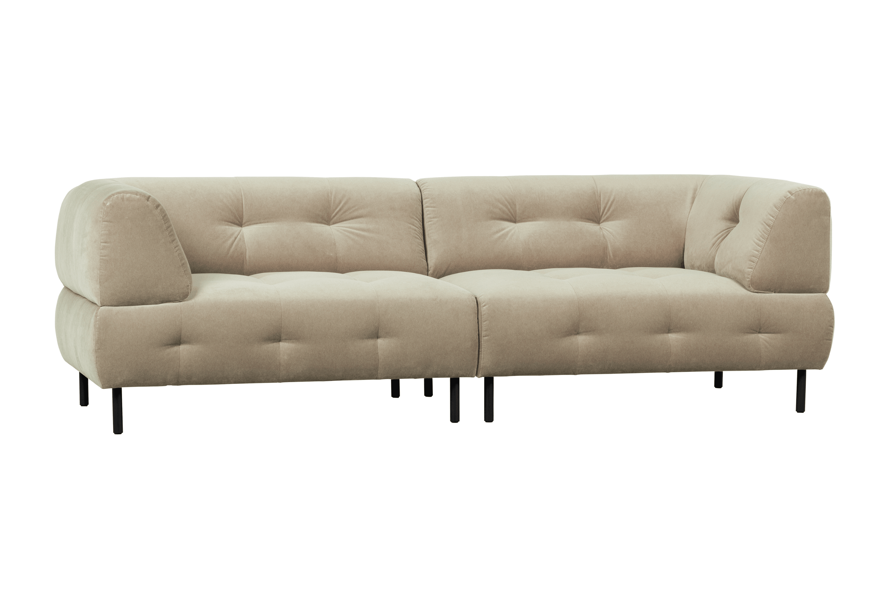 Sofa 4-osobowa aksamitna LLOYD piaskowy Woood Exclusive Eye on Design
