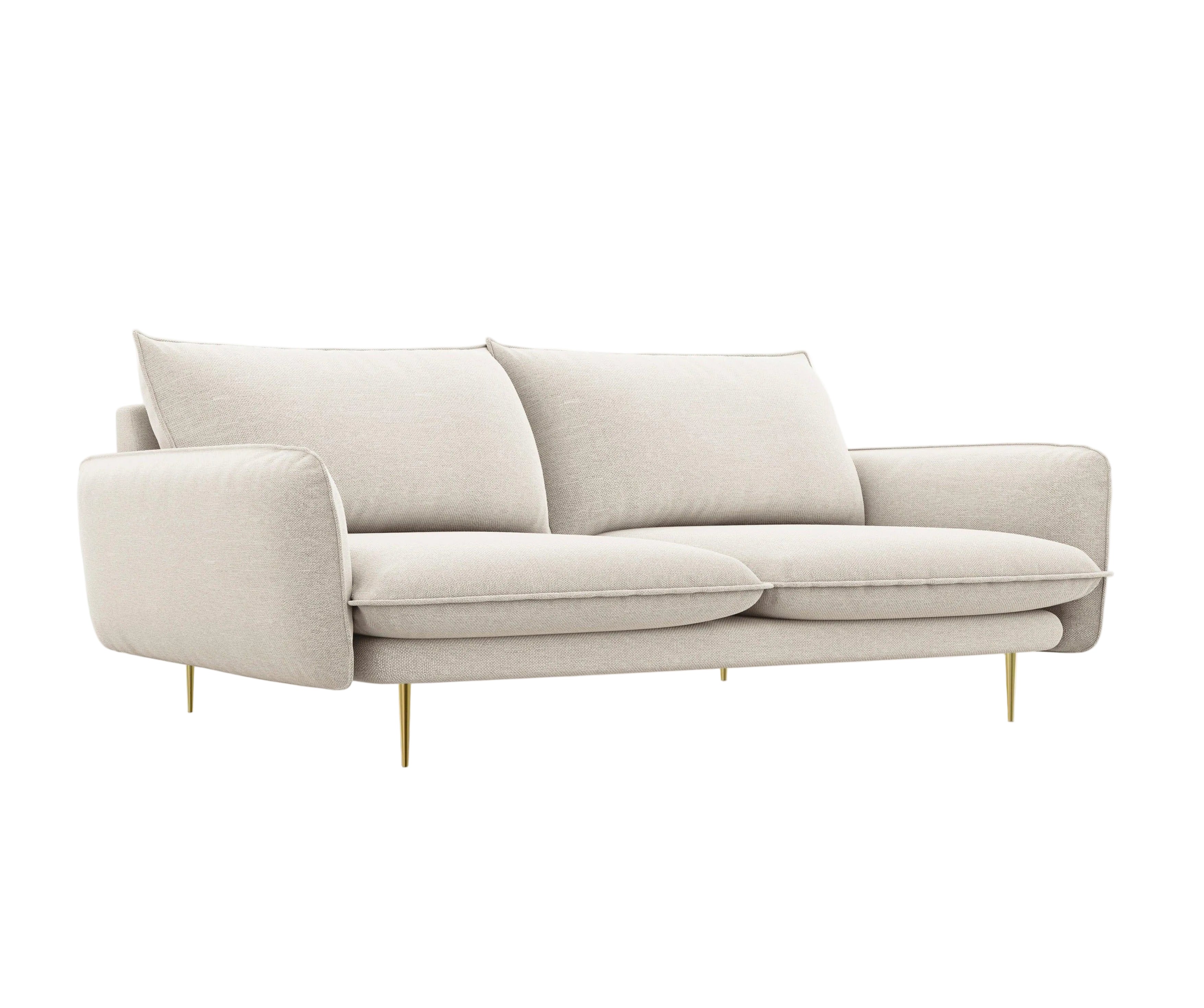 Sofa 4-osobowa VIENNA piaskowy ze złotą podstawą Cosmopolitan Design Eye on Design