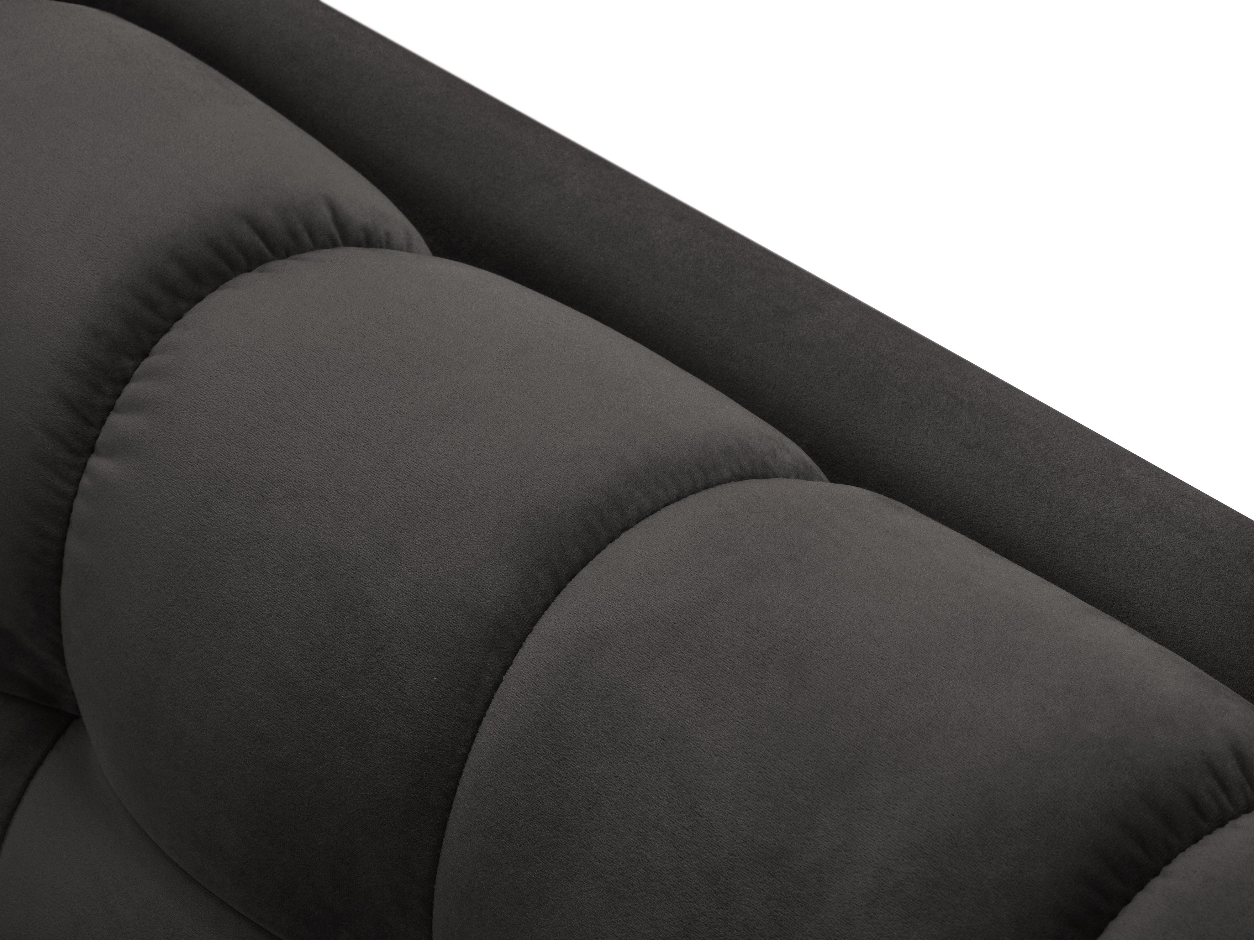 Sofa aksamitna 2-osobowa BALI ciemnoszary z czarną podstawą Cosmopolitan Design Eye on Design