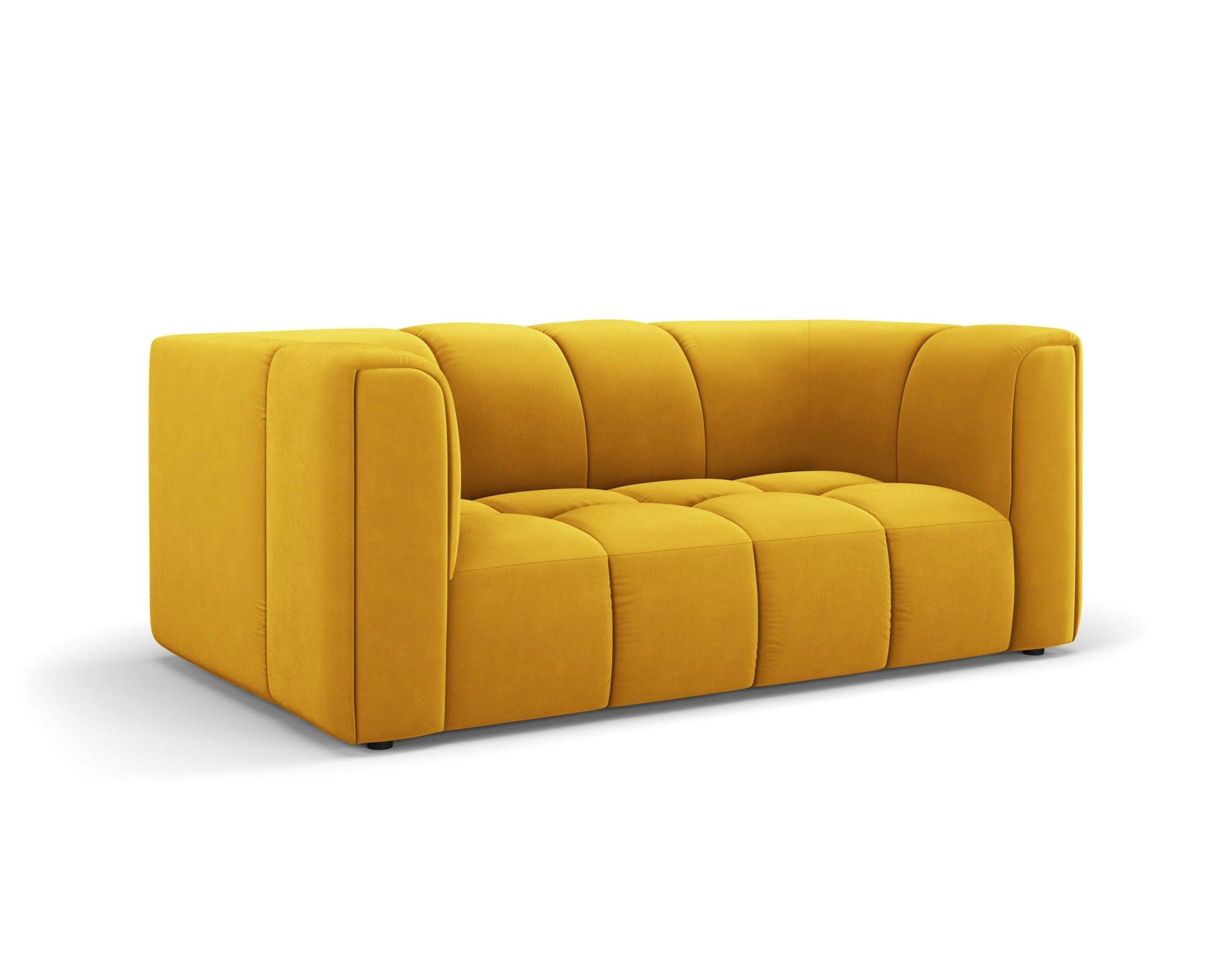 Sofa aksamitna 2-osobowa FRANCESCA żółty Milo Casa Eye on Design