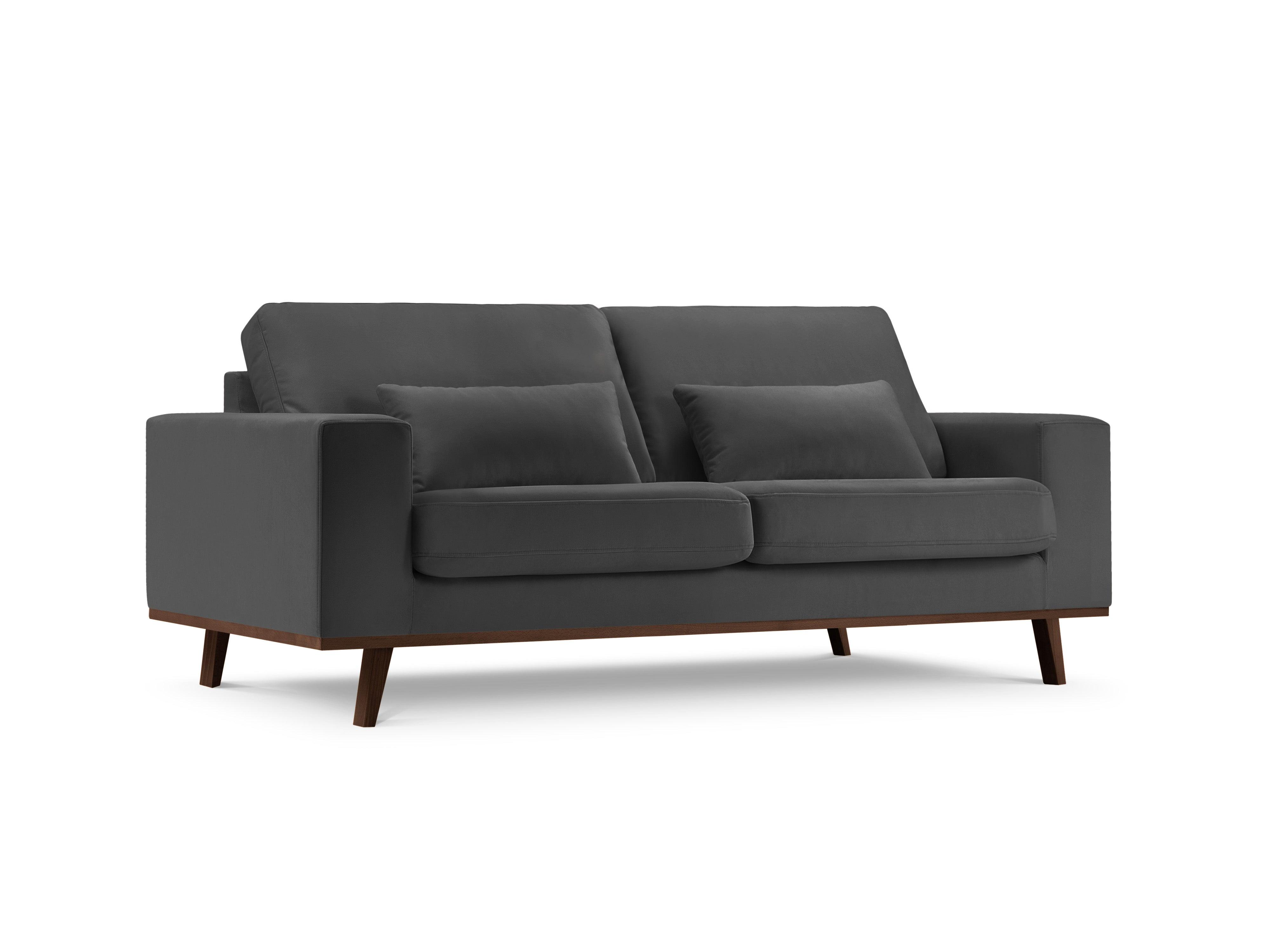 Sofa aksamitna 2-osobowa HEBE ciemnoszary Mazzini Sofas Eye on Design