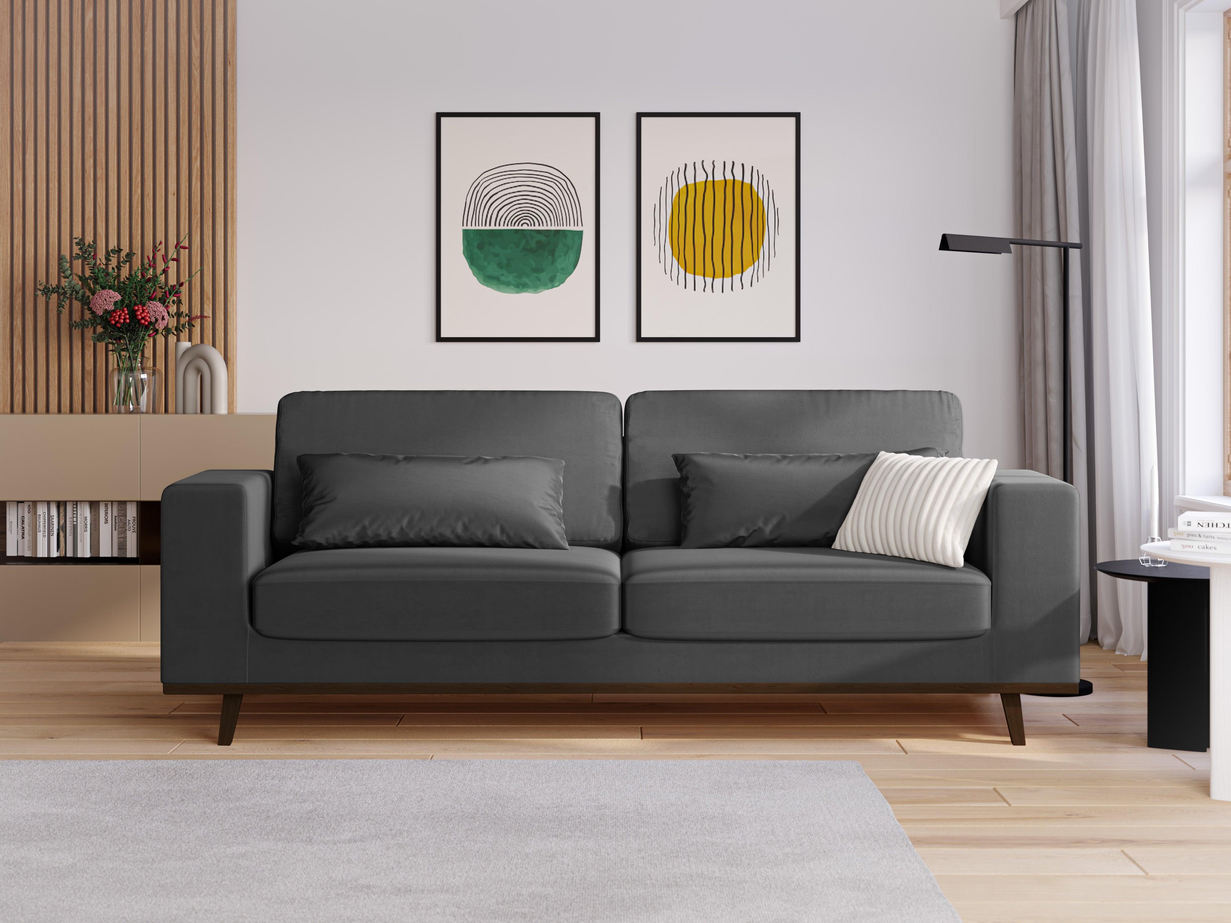 Sofa aksamitna 2-osobowa HEBE ciemnoszary Mazzini Sofas Eye on Design