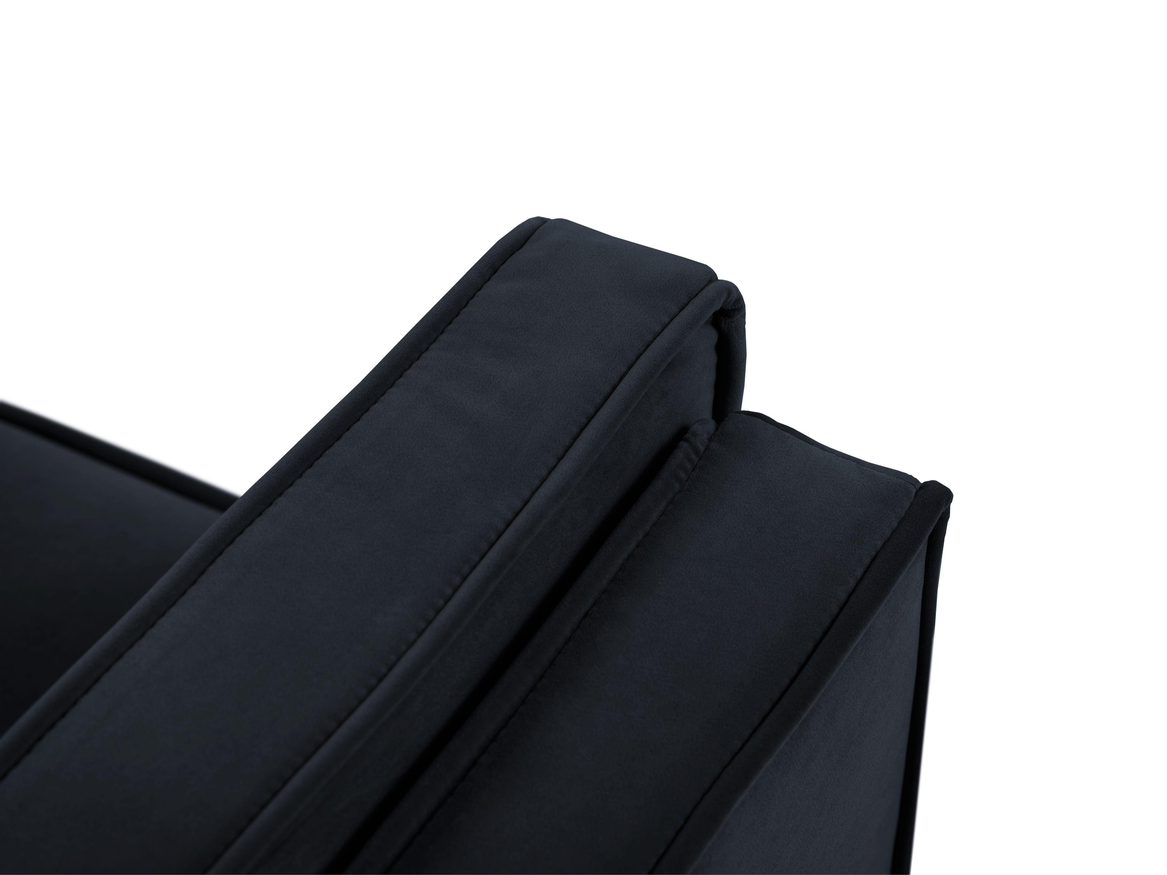 Sofa aksamitna 2-osobowa LUIS ciemnoniebieski ze złotą podstawą Milo Casa Eye on Design