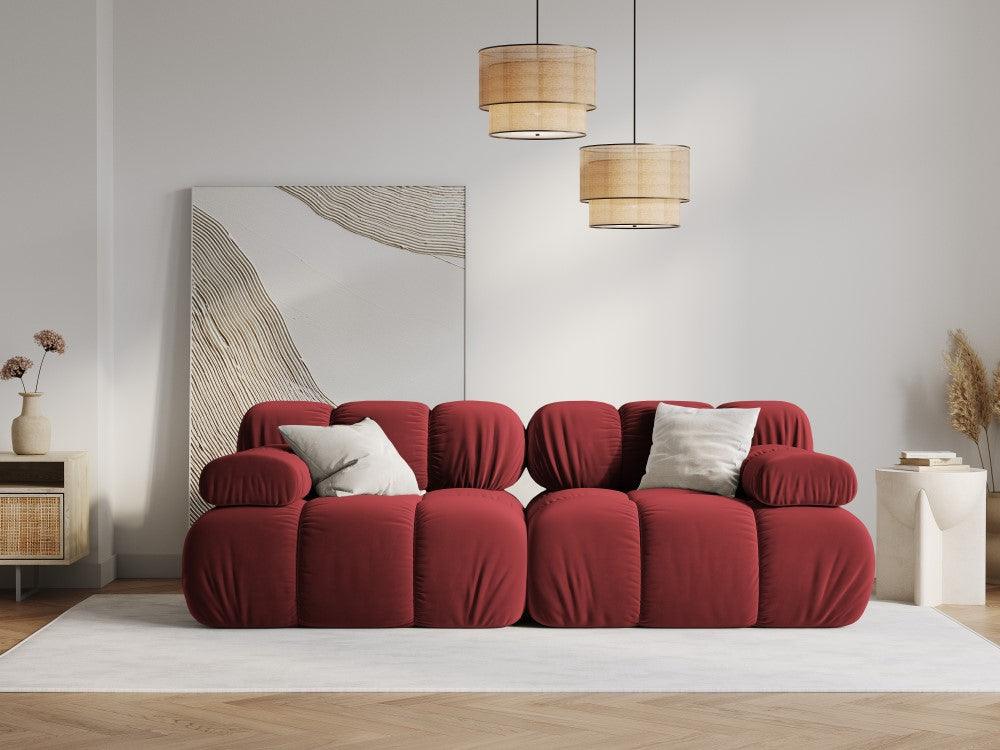 Sofa aksamitna 2-osobowa TROPEA rubinowy Milo Casa Eye on Design