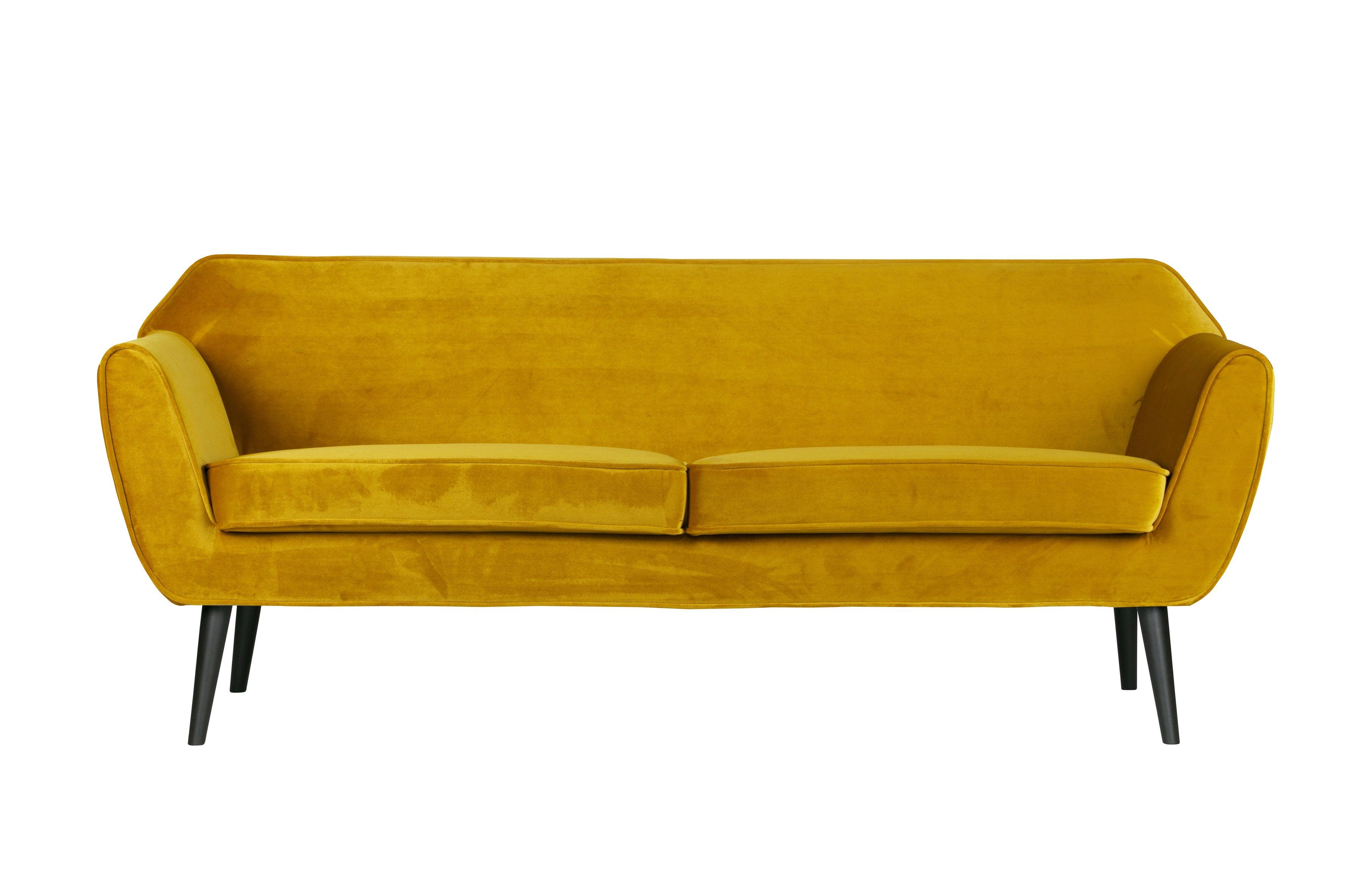 Sofa aksamitna 2,5-osobowa ROCCO musztardowy Woood Eye on Design