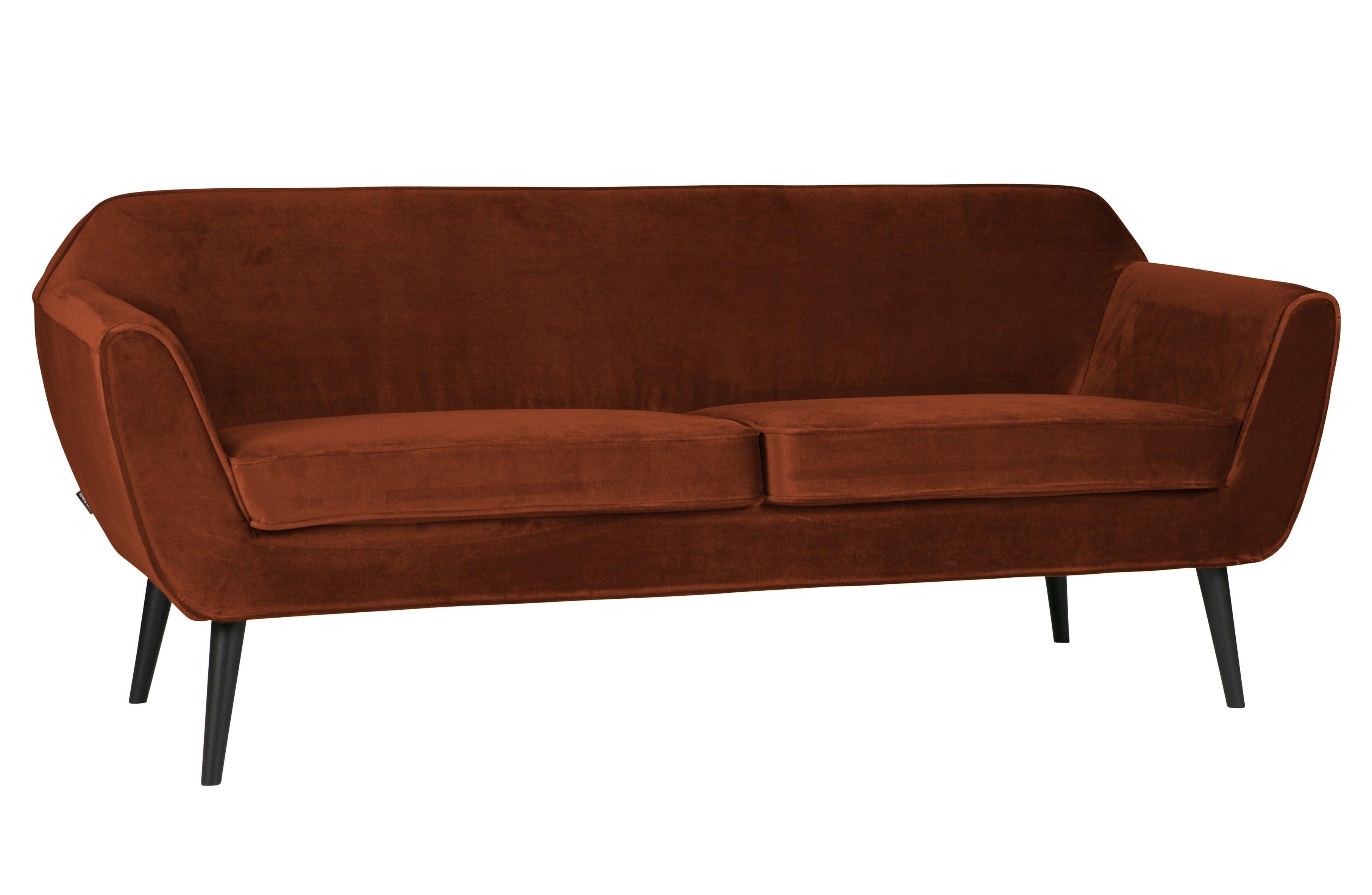 Sofa aksamitna 2,5-osobowa ROCCO terracotta Woood Eye on Design
