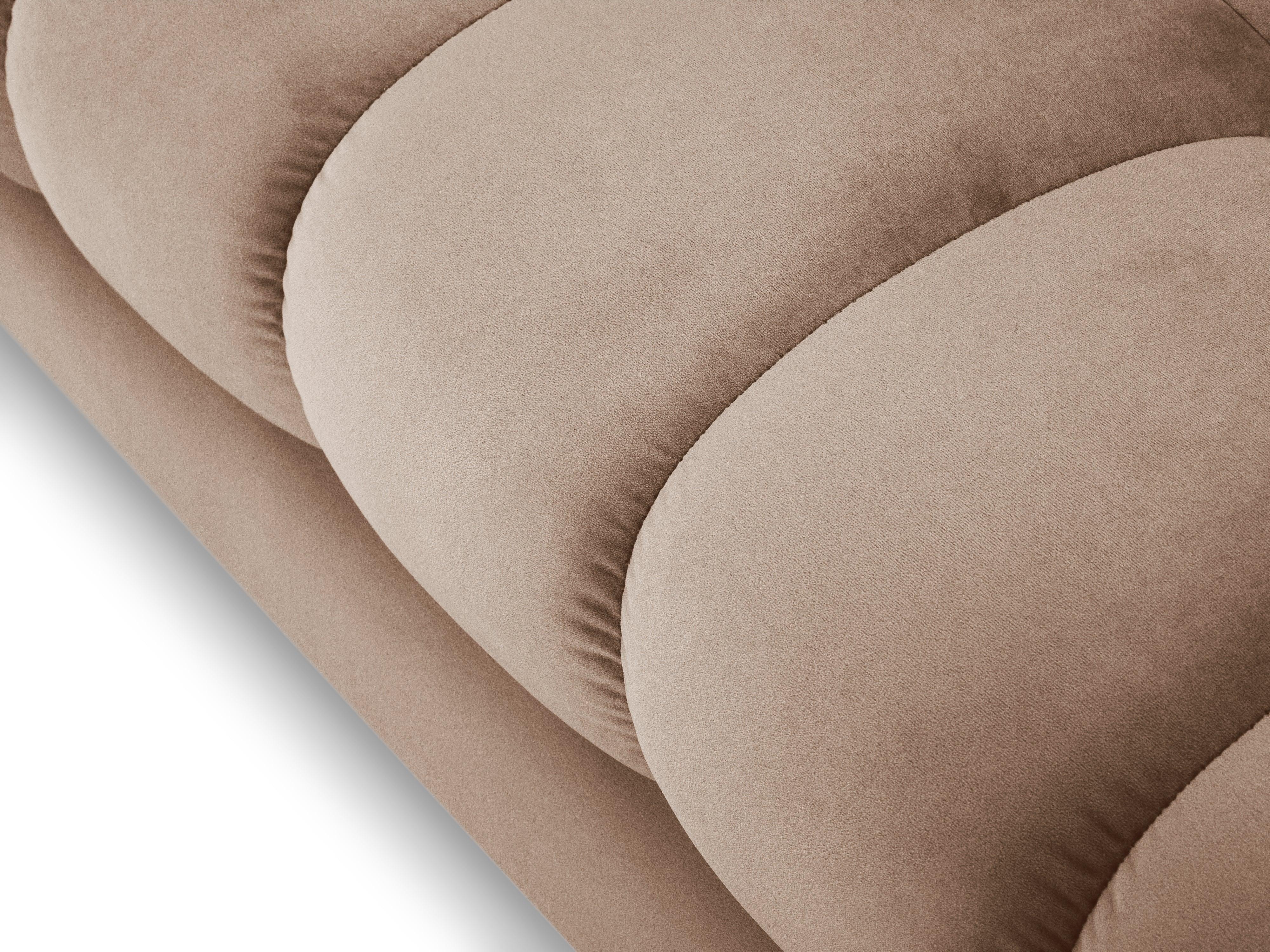 Sofa aksamitna 3-osobowa BALI beżowy z czarną podstawą Cosmopolitan Design Eye on Design