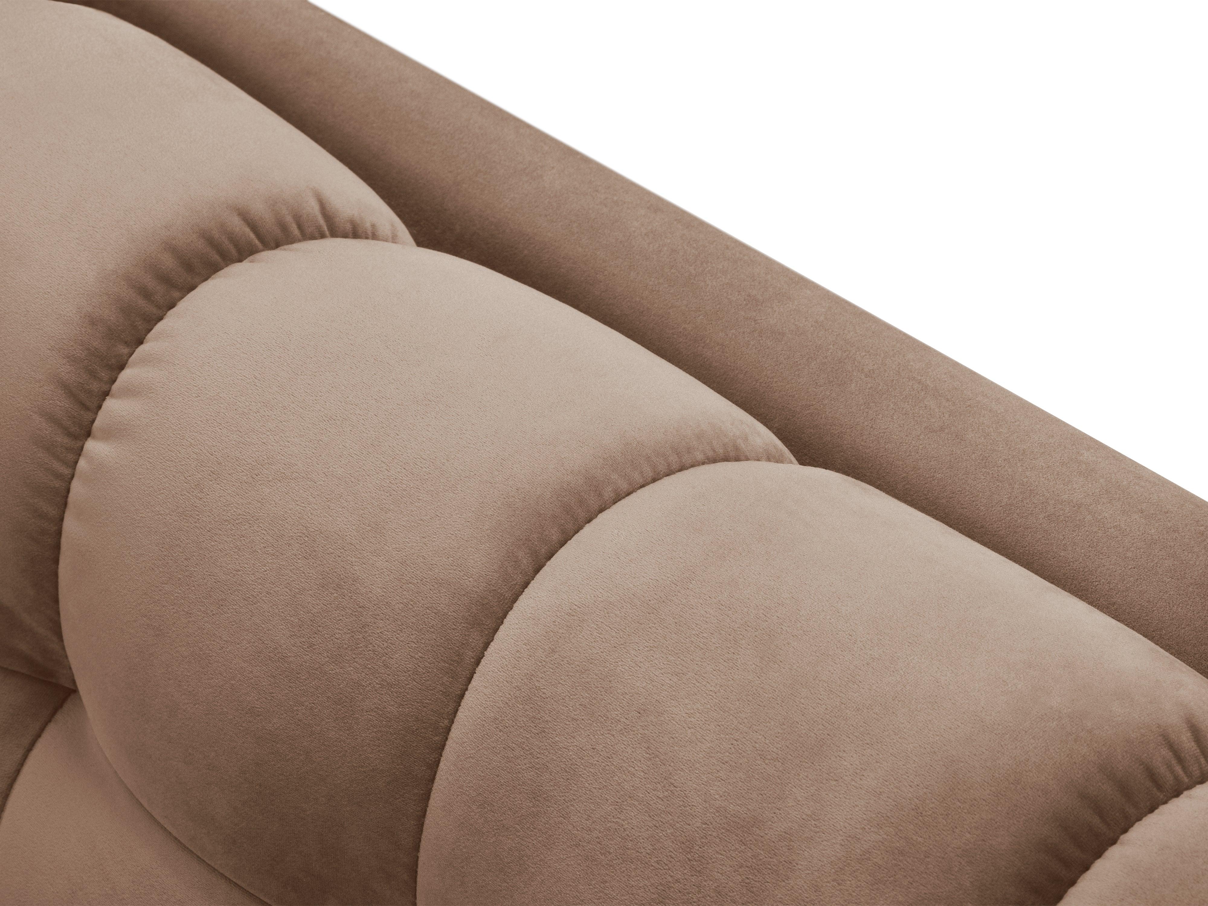 Sofa aksamitna 3-osobowa BALI beżowy z czarną podstawą Cosmopolitan Design Eye on Design