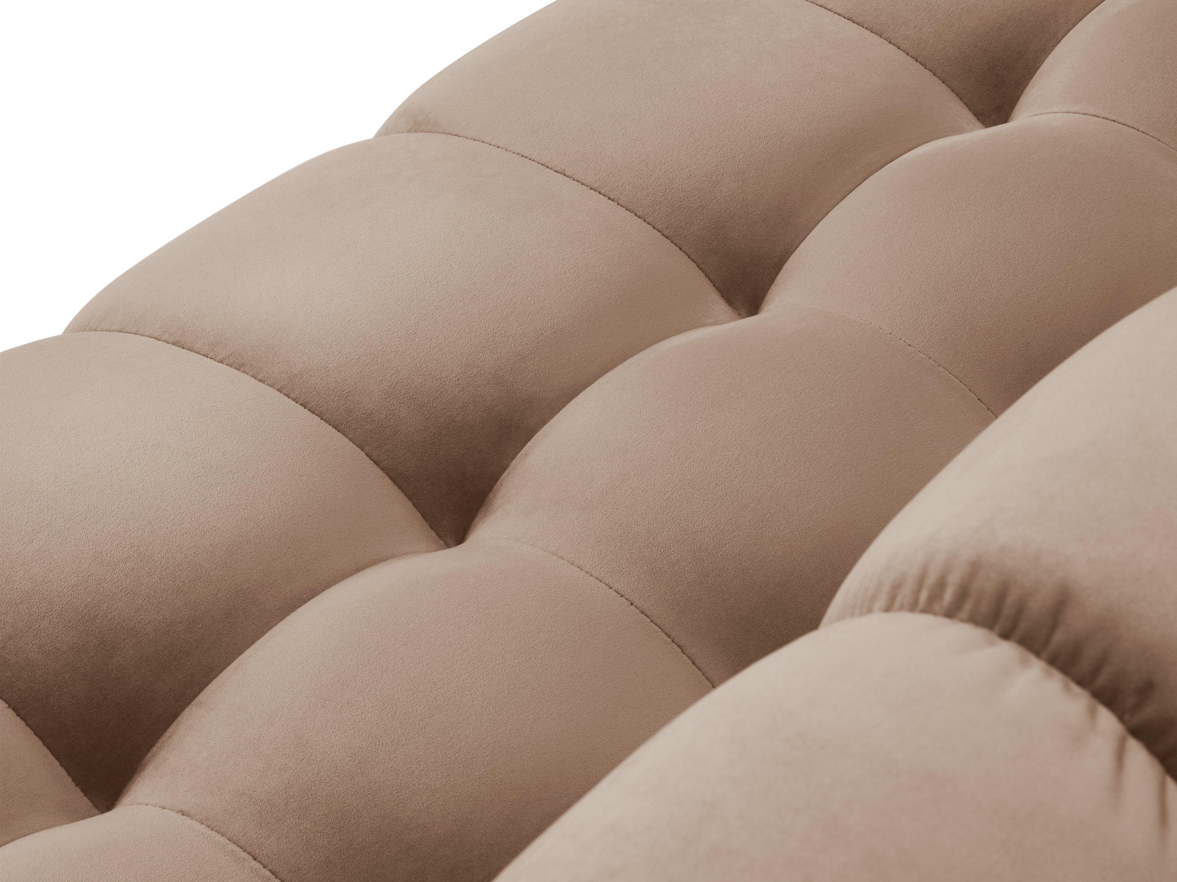 Sofa aksamitna 3-osobowa BALI beżowy z czarną podstawą Cosmopolitan Design Eye on Design