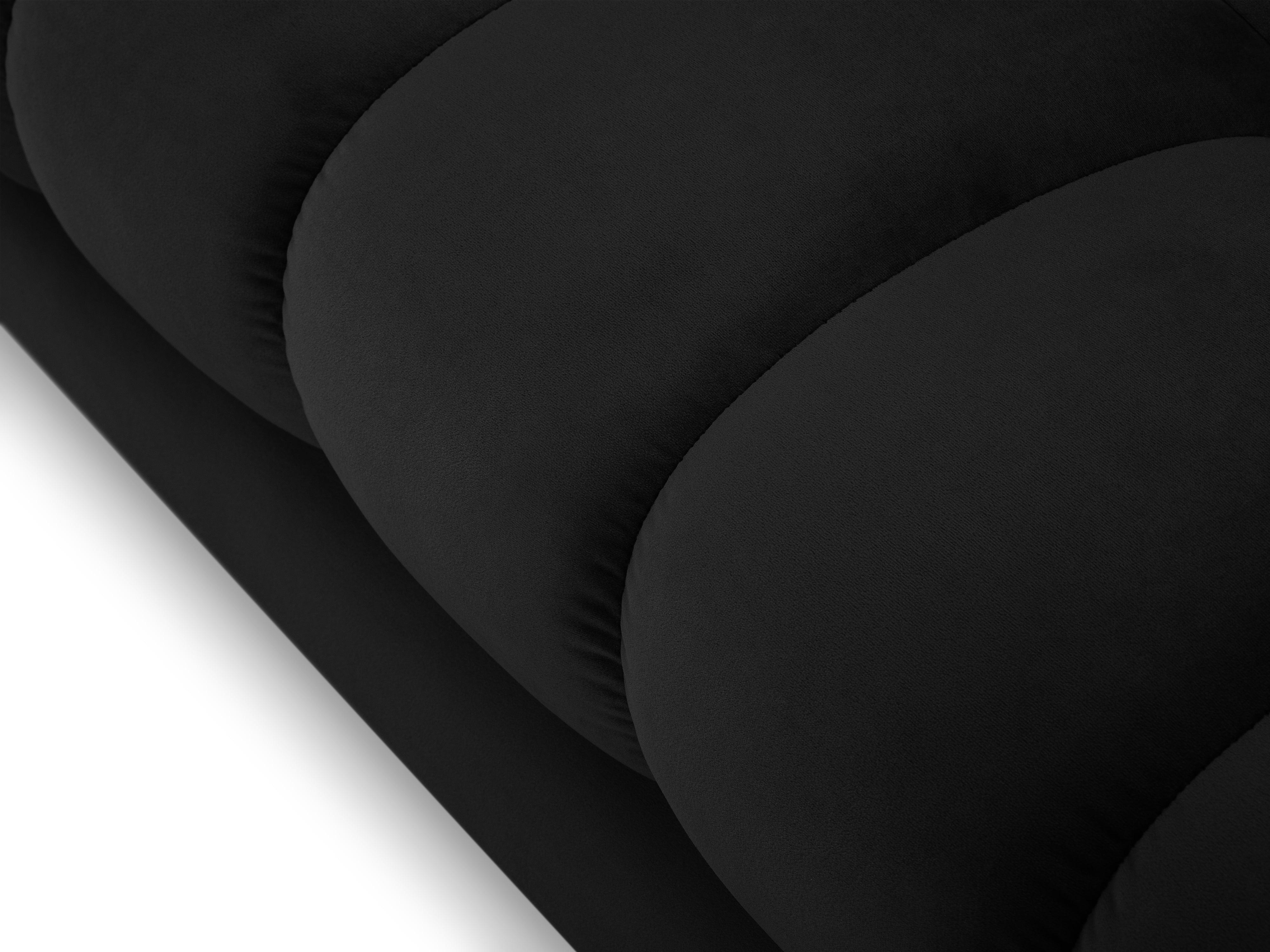 Sofa aksamitna 3-osobowa BALI czarny z czarną podstawą Cosmopolitan Design Eye on Design