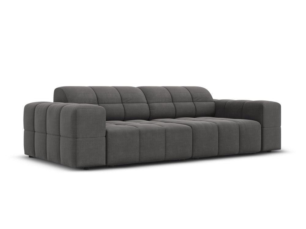 Sofa aksamitna 3-osobowa CHICAGO ciemnoszary Cosmopolitan Design Eye on Design